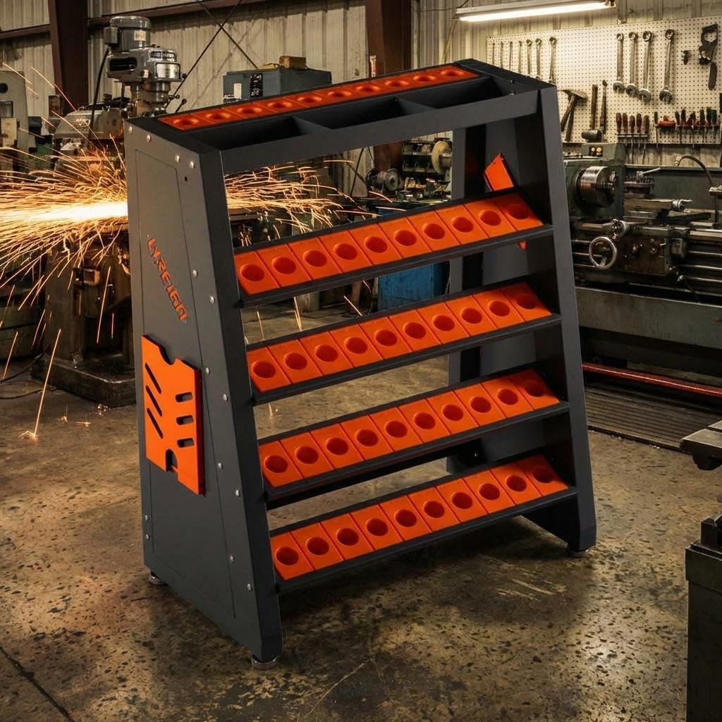 Encore Beets 4 Tier CNC Tool Cart 40 Taper Tool Holder Storage Cabinet 70 Capacity Heavy Duty Mobile #NOVA-T8DB36M4K