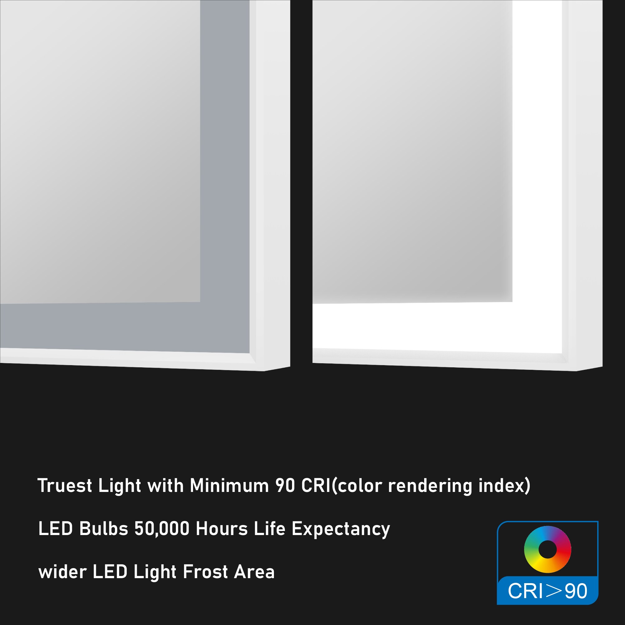 WELLFOR M1FM7236WT Framed-Bath-Mirrors - View #14
