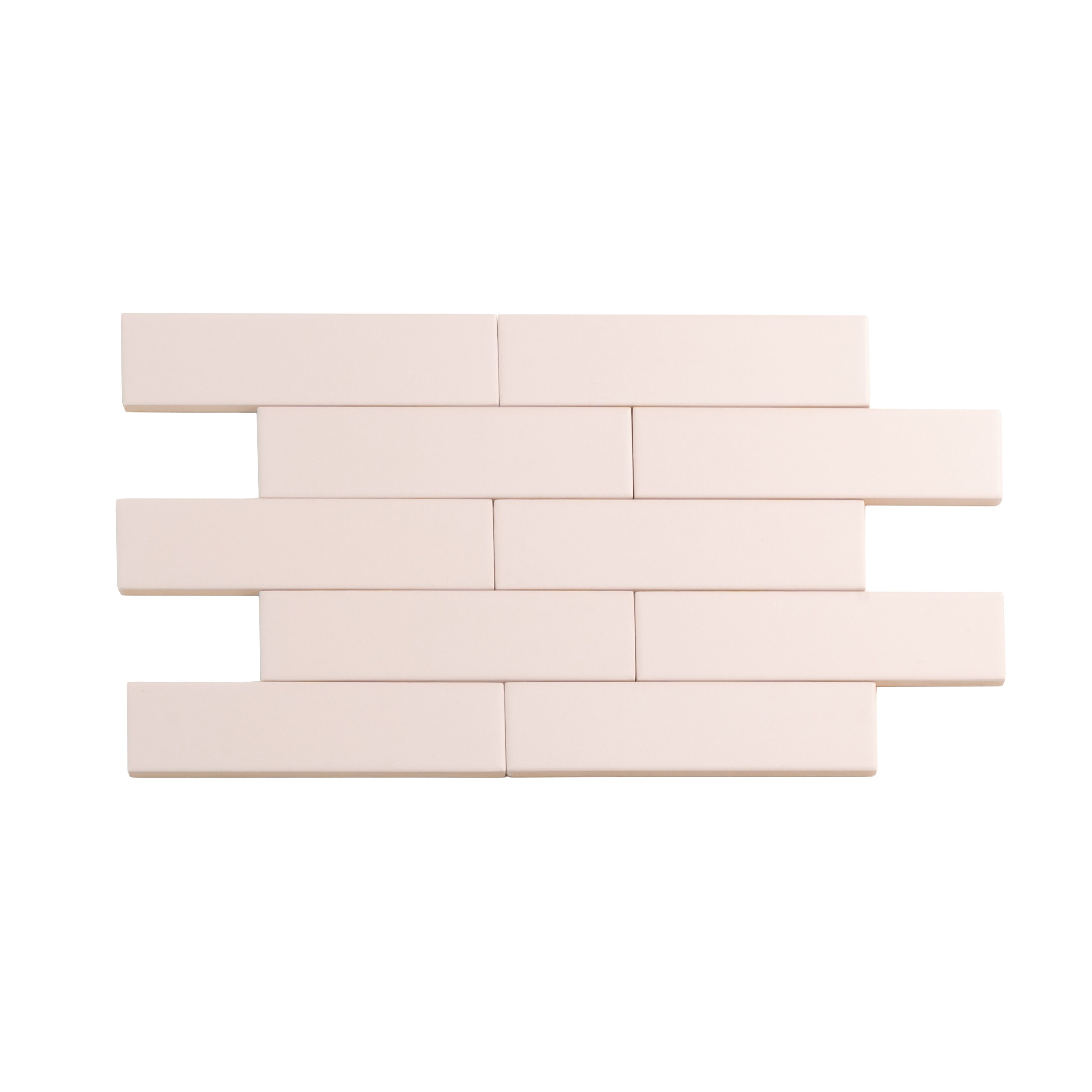 Matte Pink Ceramic Subway Tile 2" x 8"