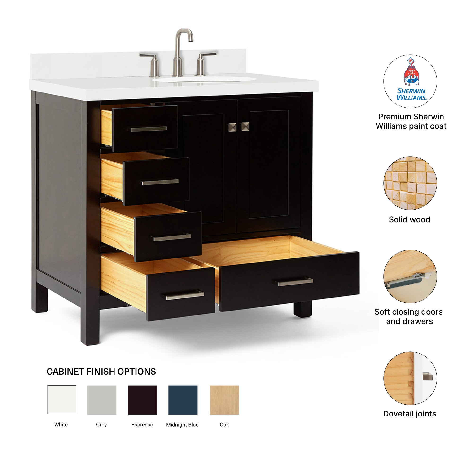 ARIEL A037SRWQOVOESP Bath-Vanity-Combo - View #4