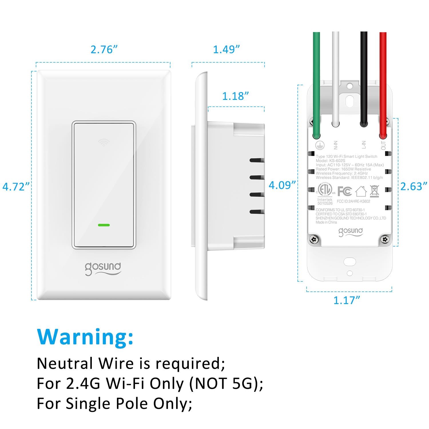 Tomacorriente inteligente, Gosund Mini WiFi Outlet Works with Alexa, Google  Home, 2.4 Ghz (4 unidade - Millenium Computer Systems