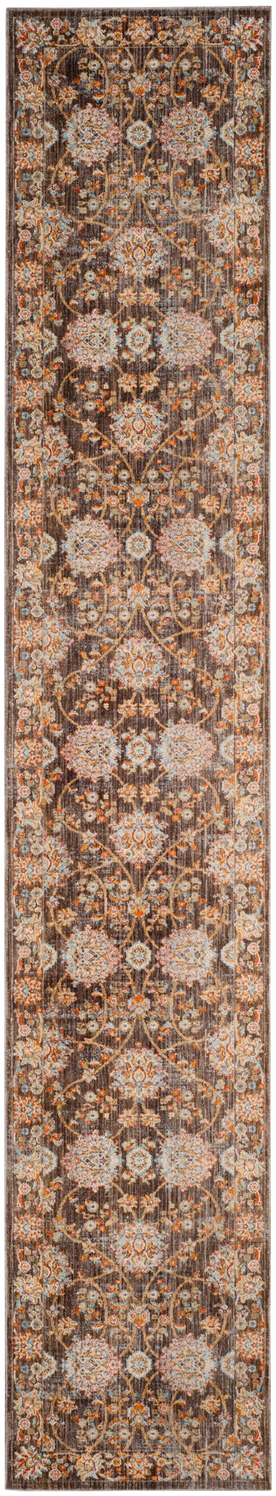 Safavieh VTP469D-212 Vintage Persian Bakrah 2 x 12 (ft) Loomed Polyester Brown/Multi Rectangular Indoor Distressed/Overdyed Vintage Runner rug