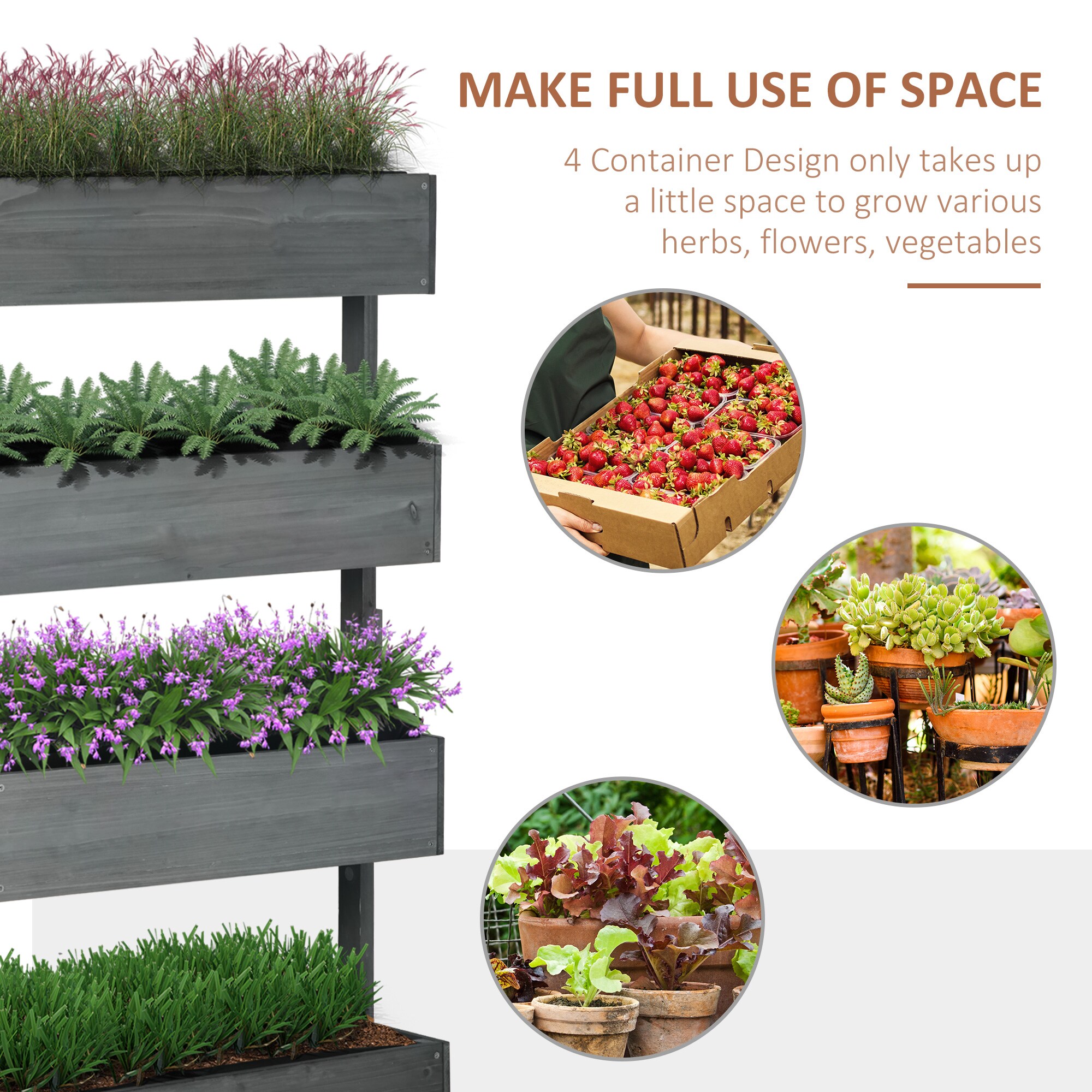 Outsunny 845-585V00GY Raised-Garden-Beds - View #4