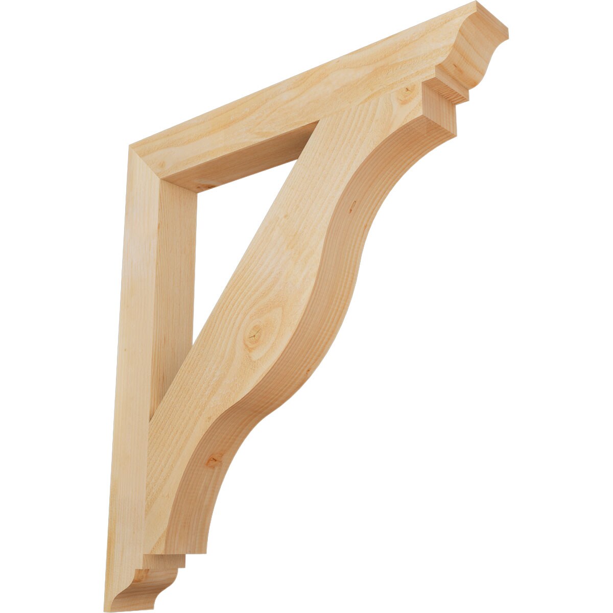 Ekena Millwork BKT04X32X36FST01RDF Funston traditional rough sawn 4-in x 32-in x 36-in Douglas fir Brown Wood Standard bracket