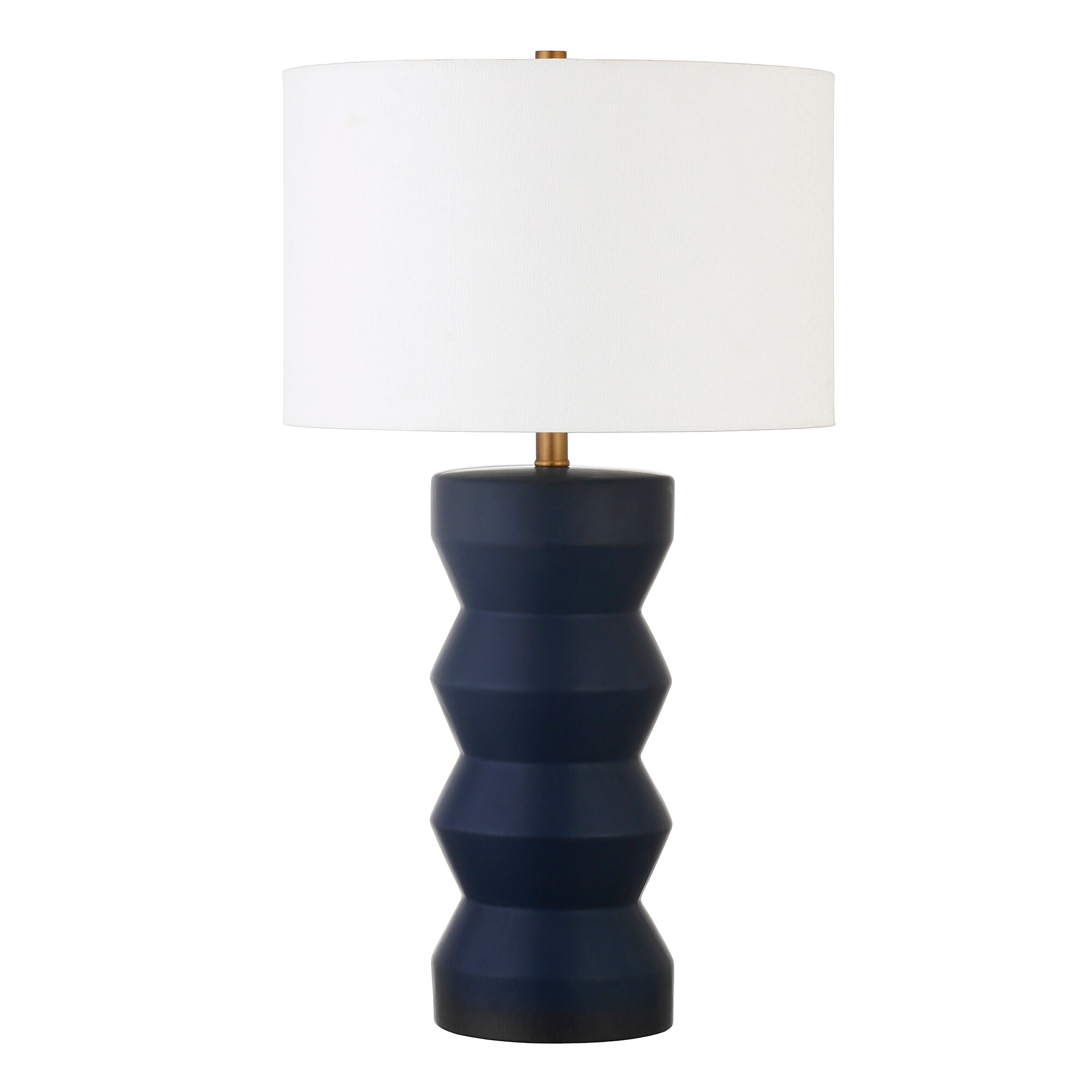 Hailey Home Carlin 26.5-in Matte White Ribbed Table Lamp with Fabric ...