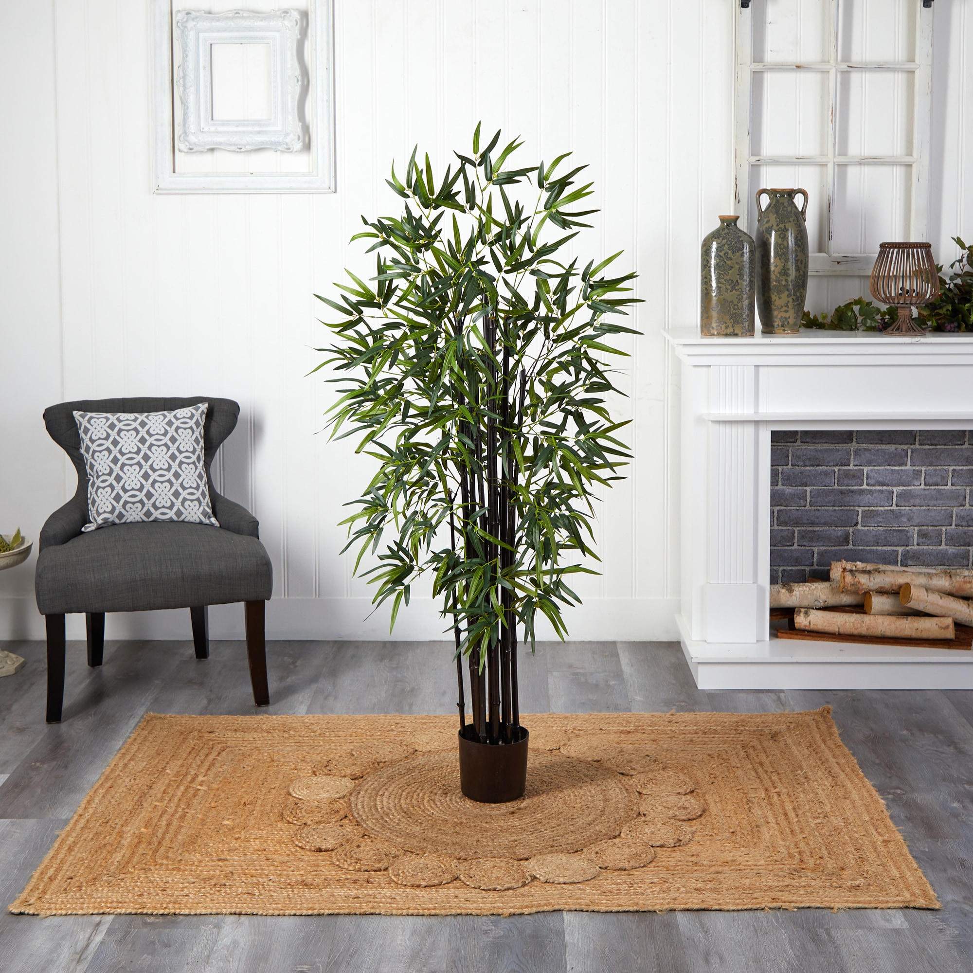 Nearly Natural 60 In Green Indoor Silk Artificial Tree In The   61183859 