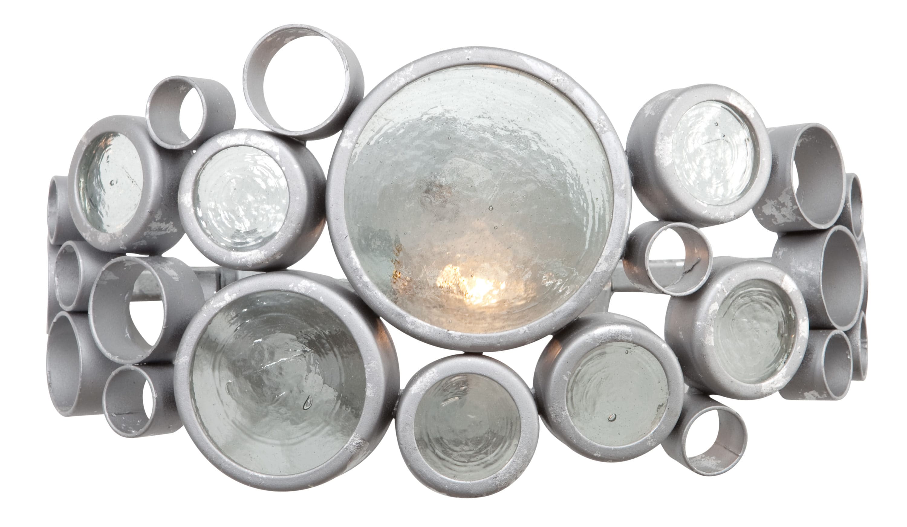 Varaluz 165B01 Fascination 14-in 1-Light Nevada (Silver with Random Silver Leafing) Transitional Vanity Light