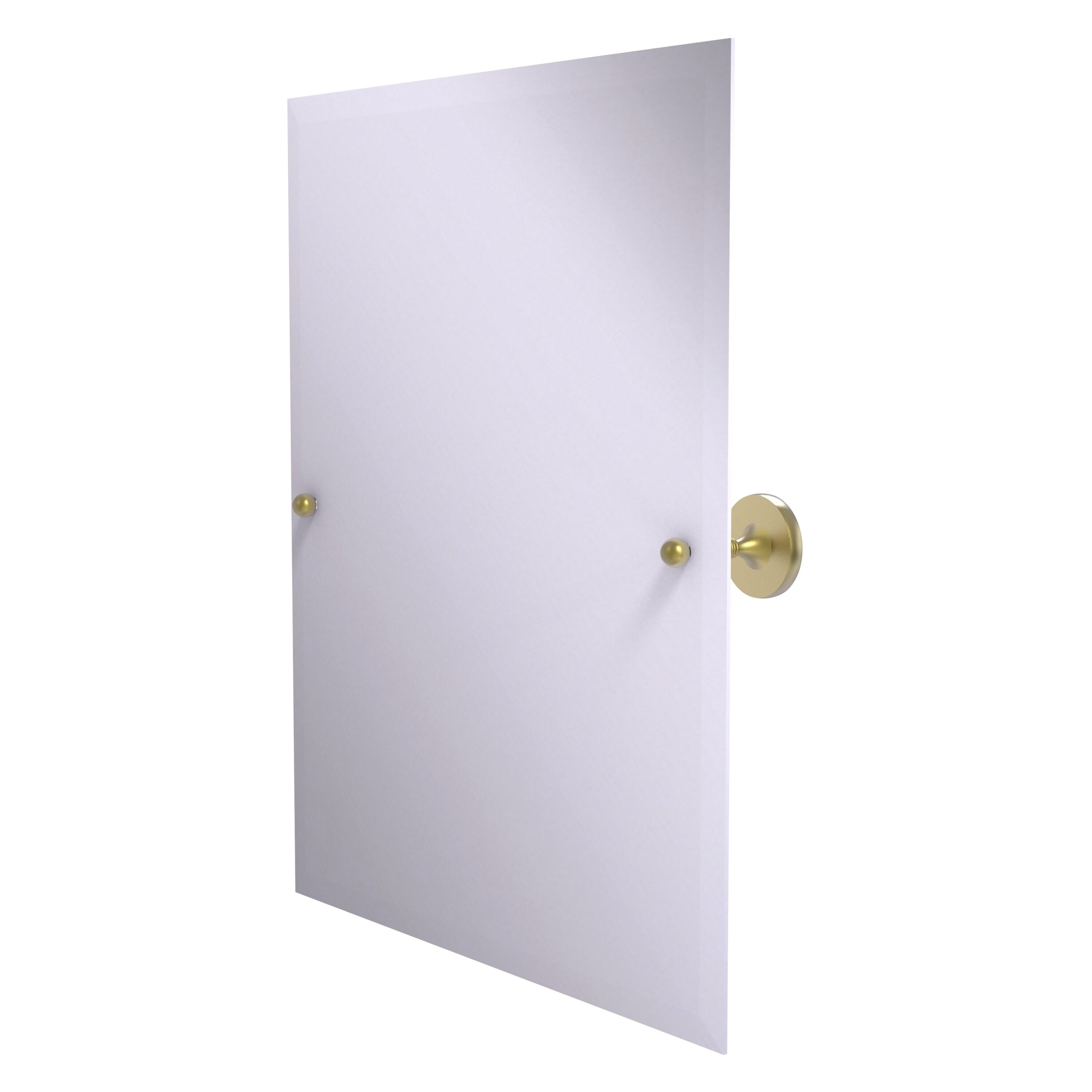 Allied Brass SL-92-SBR Shadwell 21-Inches x 25-Inches Beveled Frameless Rectangle Tilting Bathroom Vanity Mirror ( Satin Brass )