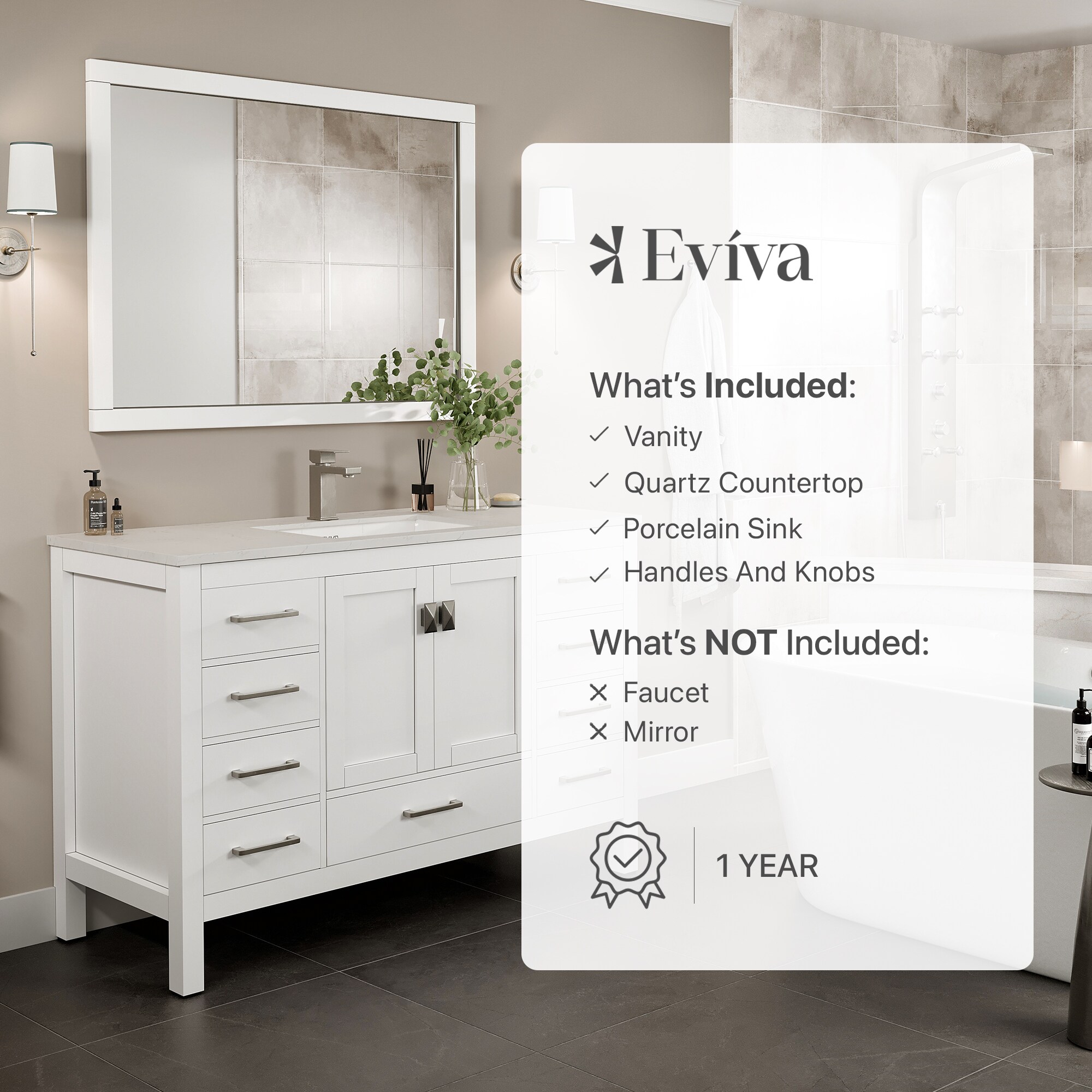 Eviva TVN414-54X18WH Bath-Vanity-Combo - View #7