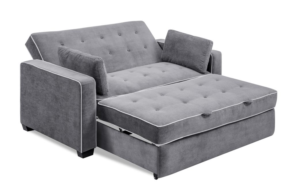 Serta Casual Charcoal Microfiber Reclining Loveseat in the Couches ...