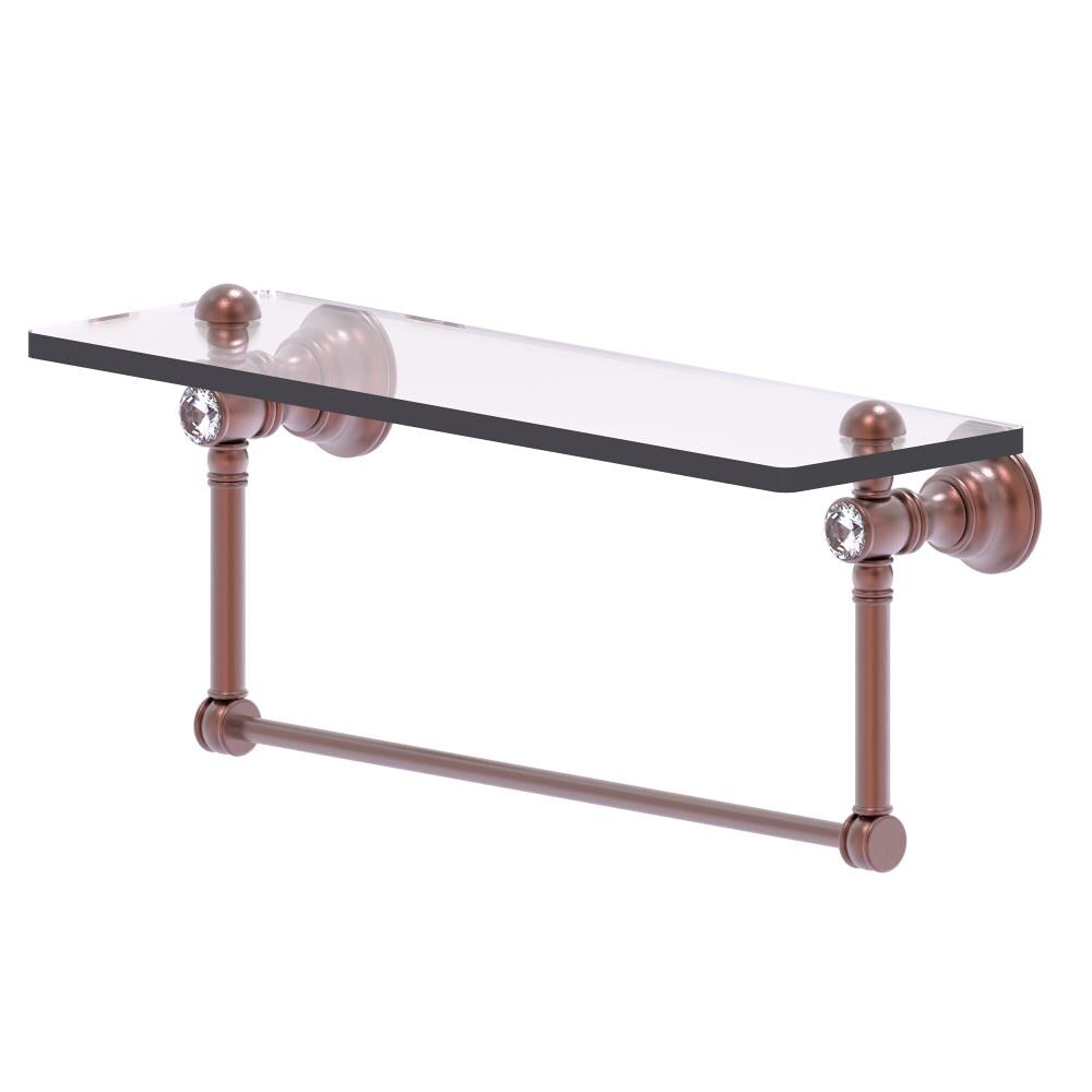 Allied Brass CC-1-16-TB-CA Carolina Crystal Antique Copper Wall mount Bathroom Shelf ( 16-in x 7-in x 5-in )