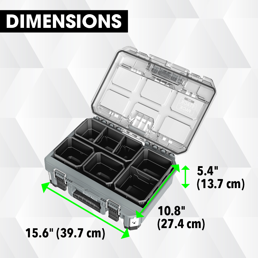 Tool Box Medium PACK department the Metal Gray Boxes in Portable FLEX STACK Tool Box Organizer 11-in at Lockable