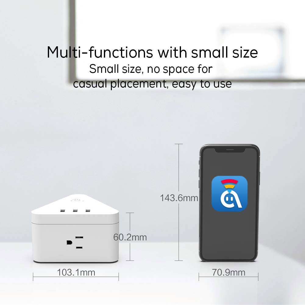 Avatar Controls Smart Plugs WiFi Outlet with App Control & Timer Function4 Pack, Size: Round, White
