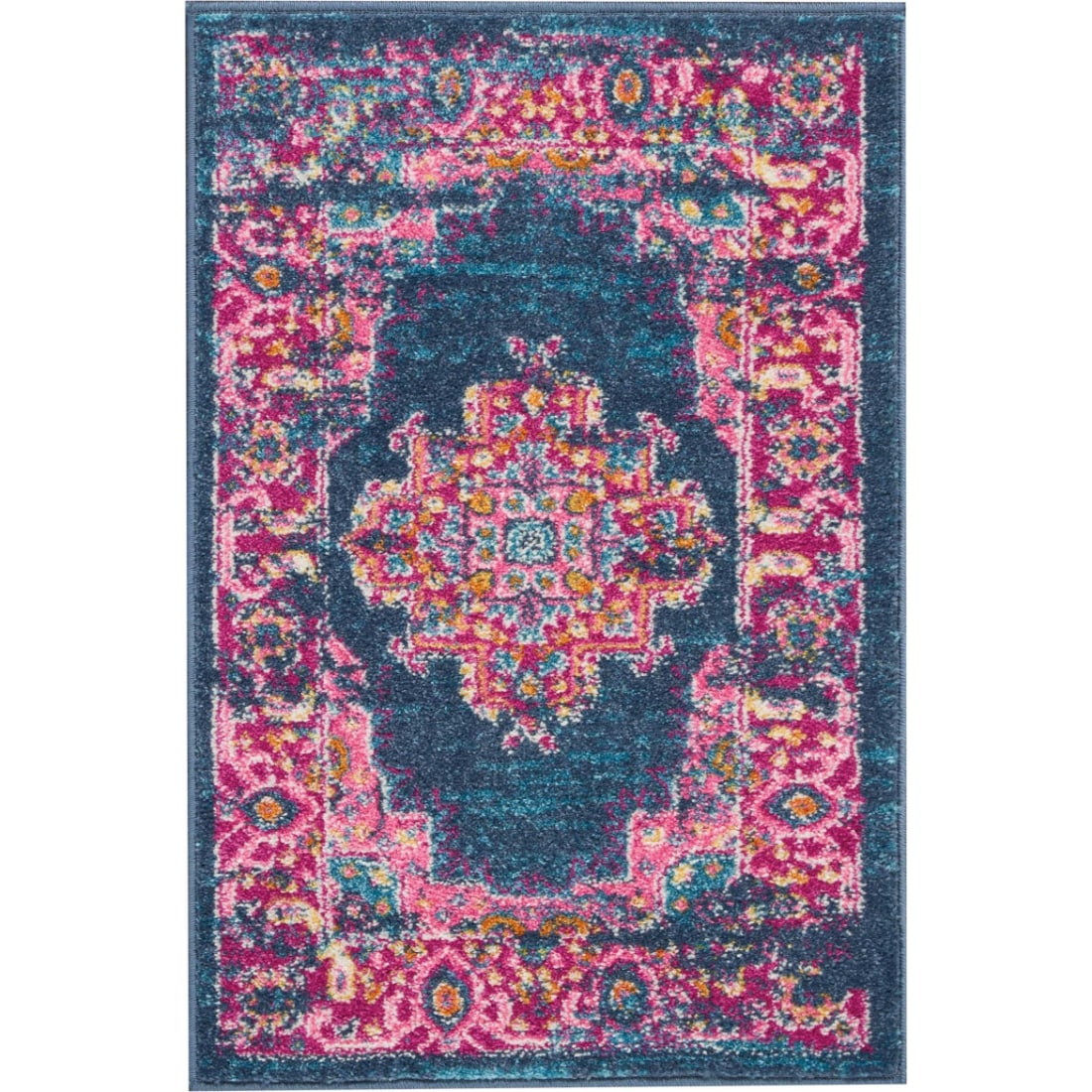 HomeRoots 4000385251 2 x 3 (ft) Polypropylene Blue Rectangular Indoor Area rug