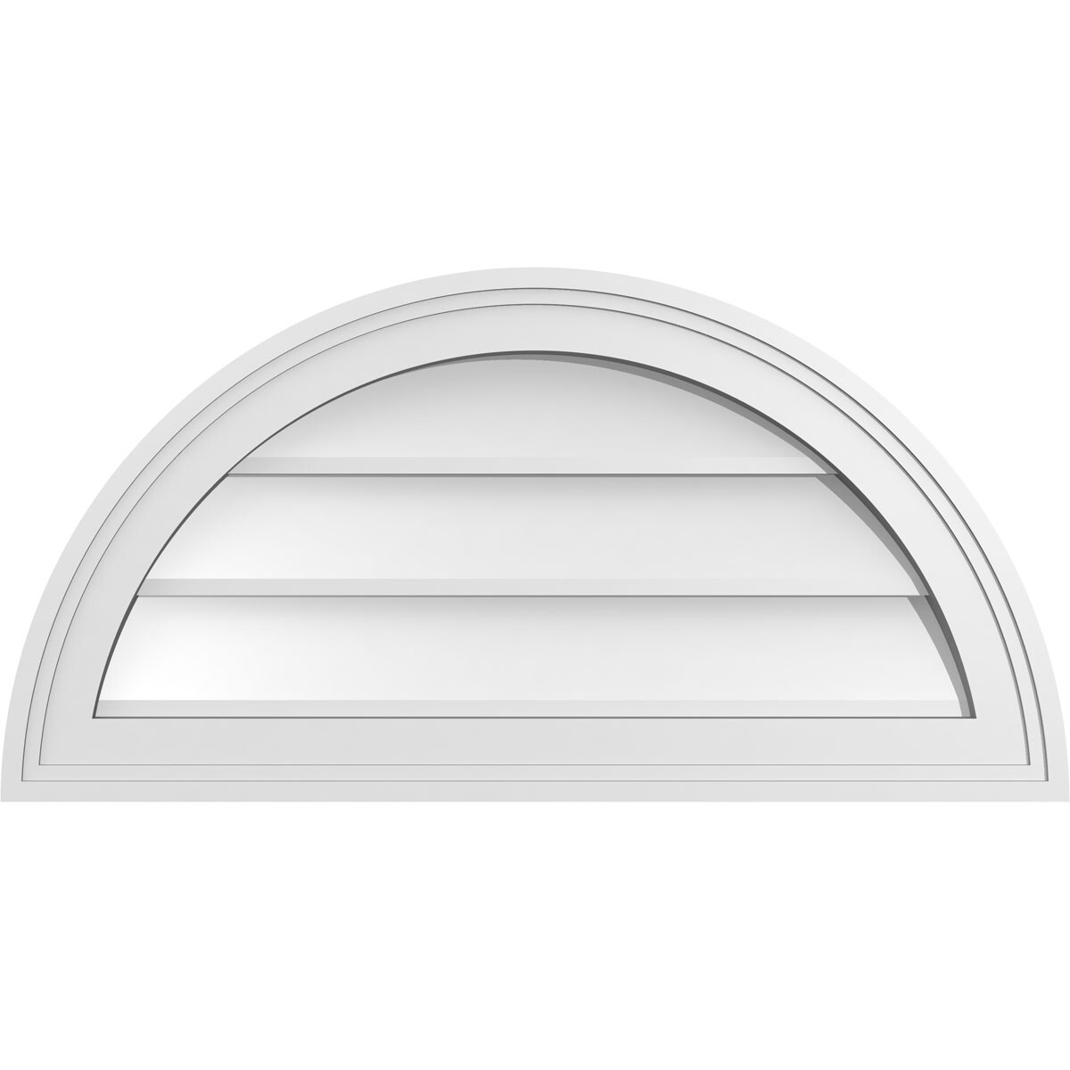Ekena Millwork GVPHR26X1302SN 26-Inches x 13-Inches Off-white Half round PVC Gable Louver Vent