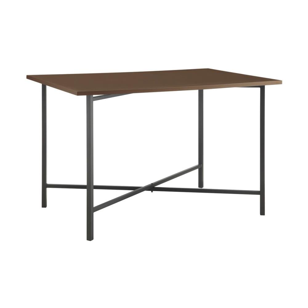 Carolina Cottage 3048CHETBK Thomas Chestnut Transitional Dining Table, Wood with Black Metal Base 48-in L x 30-in H