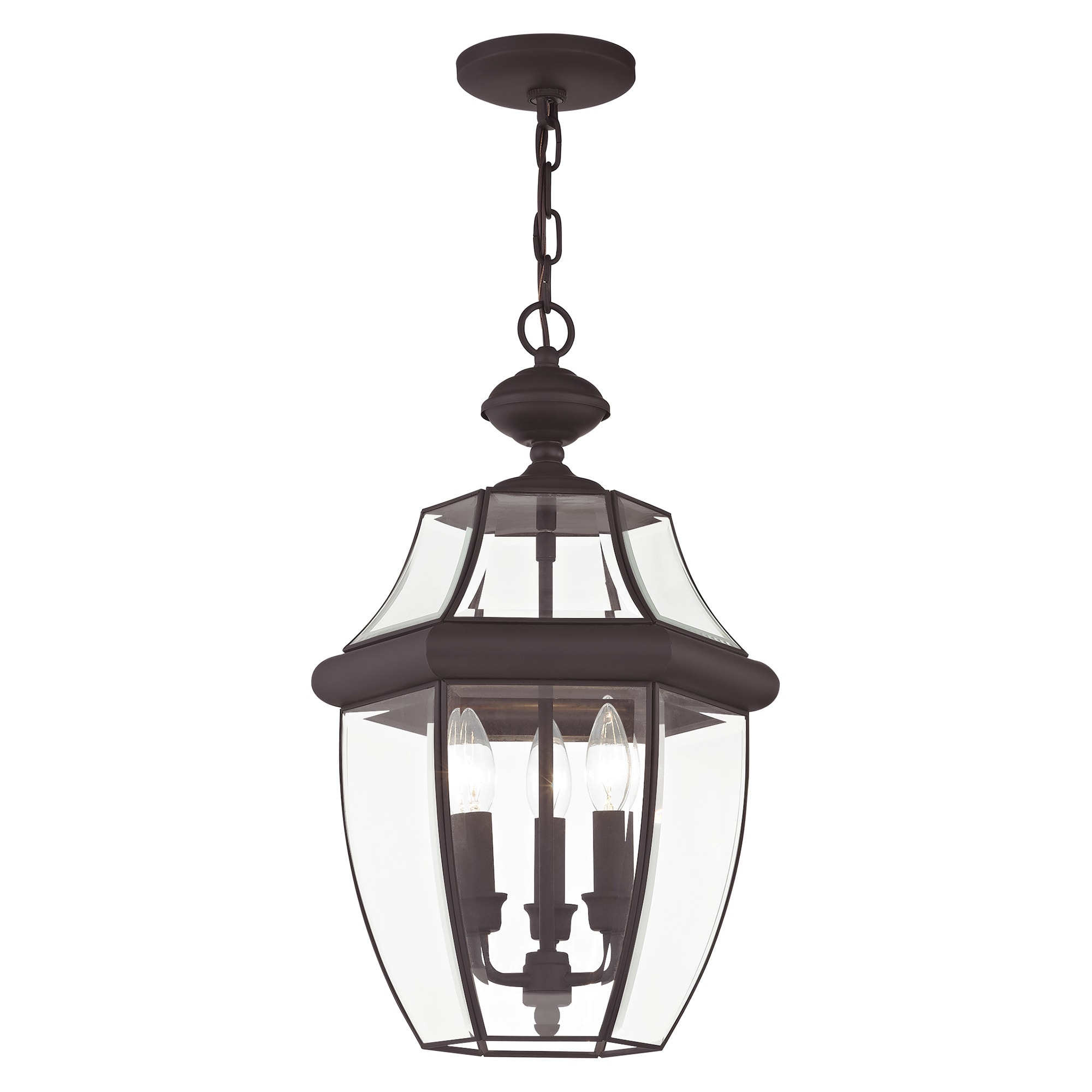 Elegant Monterey Bronze Outdoor Pendant Light with Clear Beveled Glass