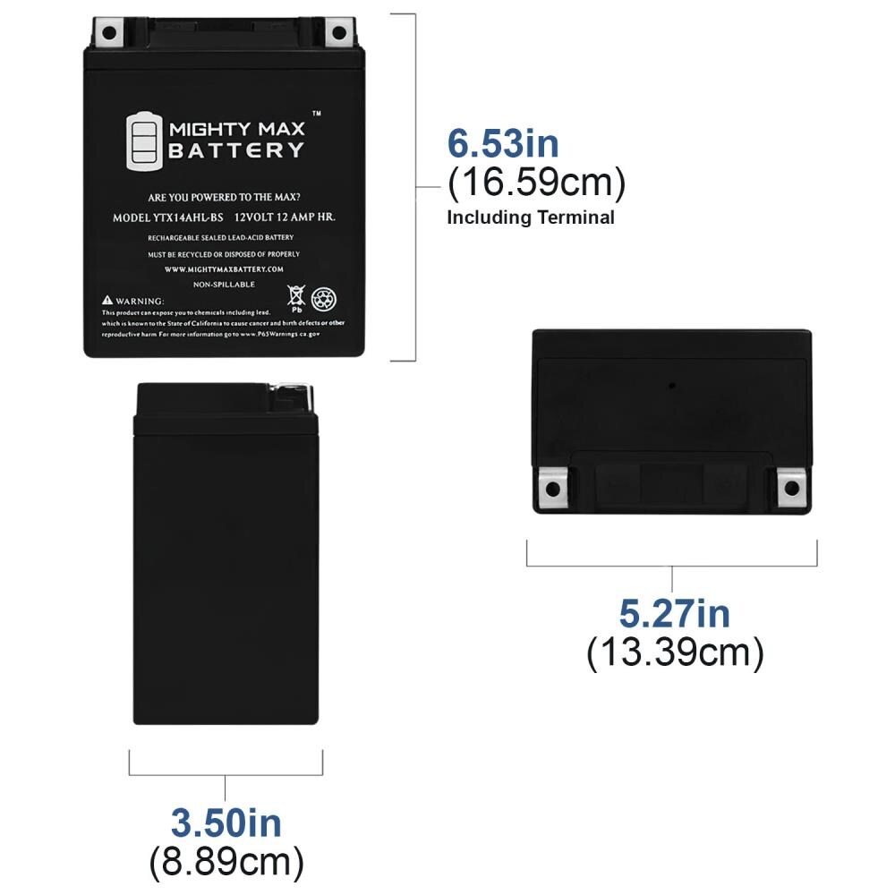 Mighty Max Battery YTX14AHL185 Power-Equipment-Batteries - View #5