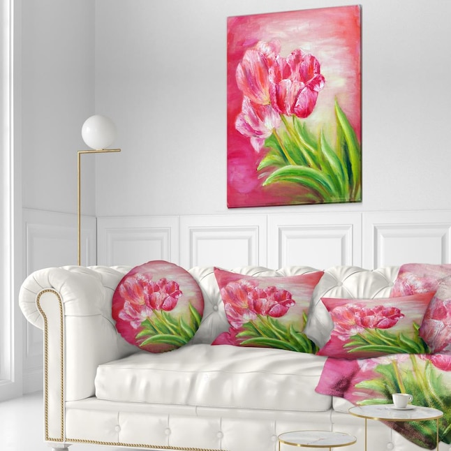 Designart 12-in x 20-in Pink Indoor Decorative Pillow in the Throw ...