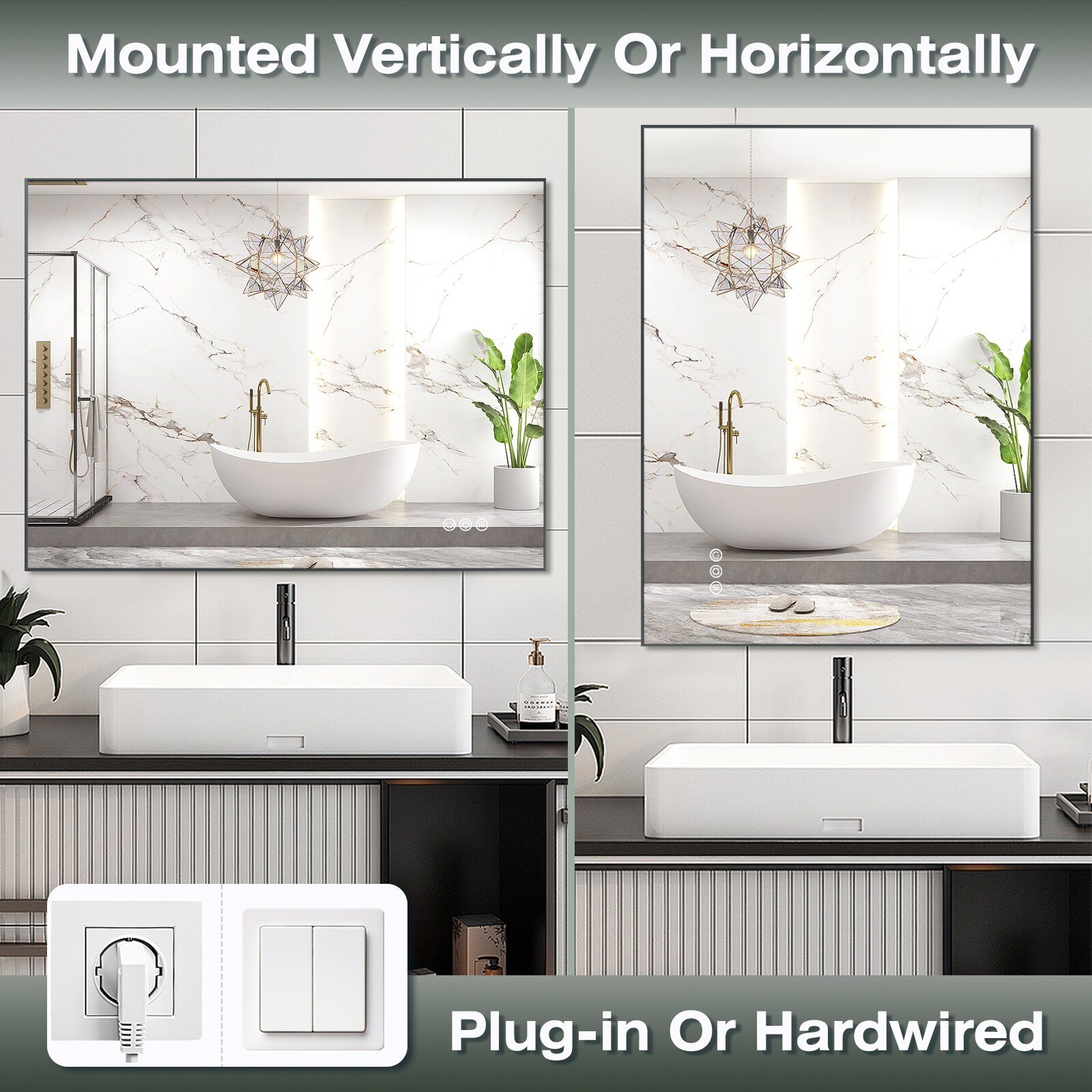 Forclover HE-32MK3224 Framed-Bath-Mirrors - View #7
