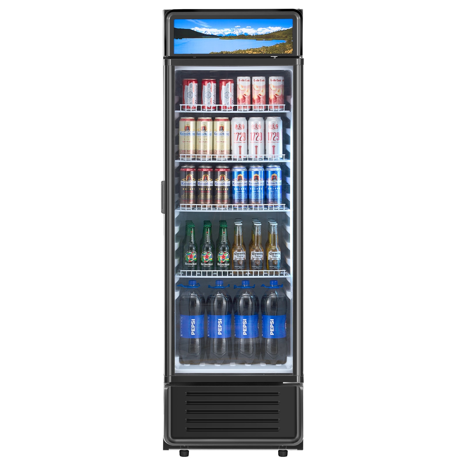 VEVOR SCDMBLMBXDDX06593V1 9.7-cu ft Commercial Refrigerators 1 Glass -Door Merchandiser ( Cold Plate Spray + HIPS )