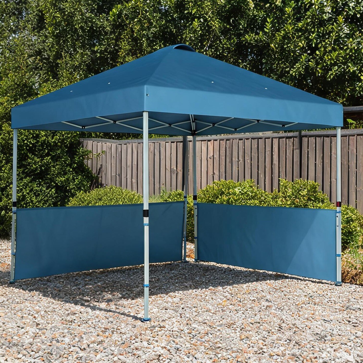 Naturefalls Rich Blue Oxford Fabric Pop-Up Canopy with Half Sidewalls ...