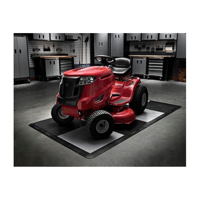 Gladiator 32-Piece 12-in x 12-in Black and Charcoal Tread Plate Garage Floor Tile Gladiator 32-Piece 12-in x 12-in Black and Charcoal Tread Plate Garage Floor Tile