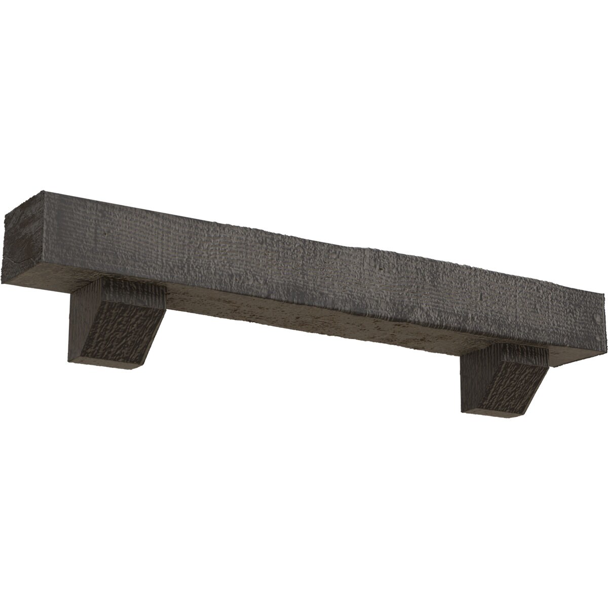 Ekena Millwork MANURS08X08X48ASAC 48-in W x 8-in H x 8-in D Cedar (Aged) Hollow Urethane Rustic Fireplace Mantel