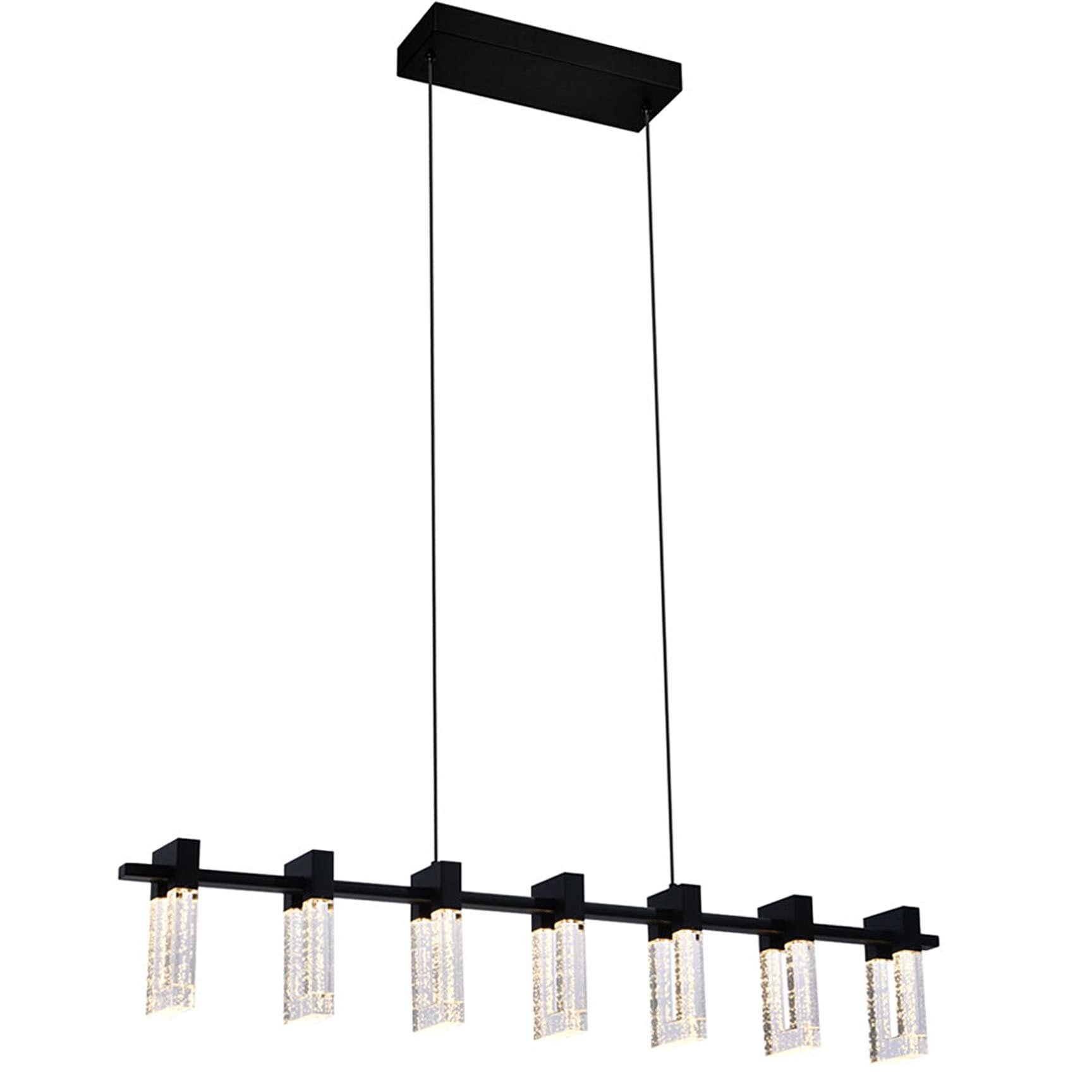 Sorrento Black Crystal Bubble Effect 40-inch LED Linear Chandelier