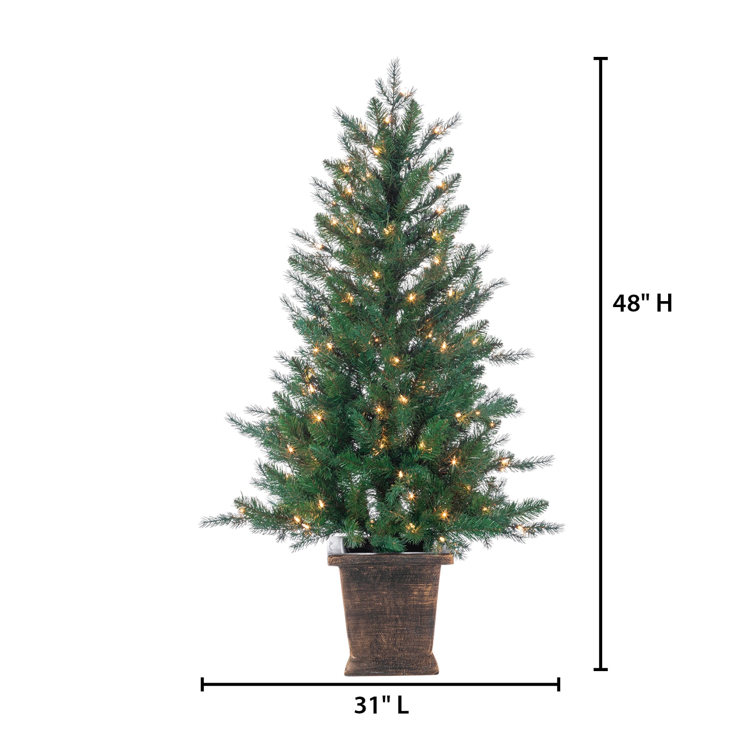 Sterling Tree Company 4-ft Pine Pre-lit Assorted Artificial Christmas Tree  with Incandescent Lights in the Artificial Christmas Trees department at 