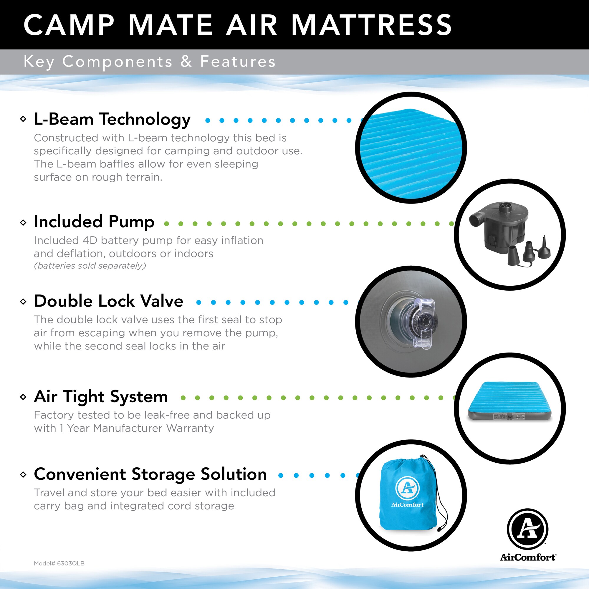 Air Comfort Camp mate PVC Queen Air Mattress at Lowes.com