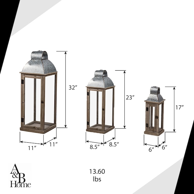 A B Home 11 2 In X 31 9 Silver Glass Votive Candle Outdoor Decorative Lantern The Lanterns Department At Com - A B Home Decorative Box