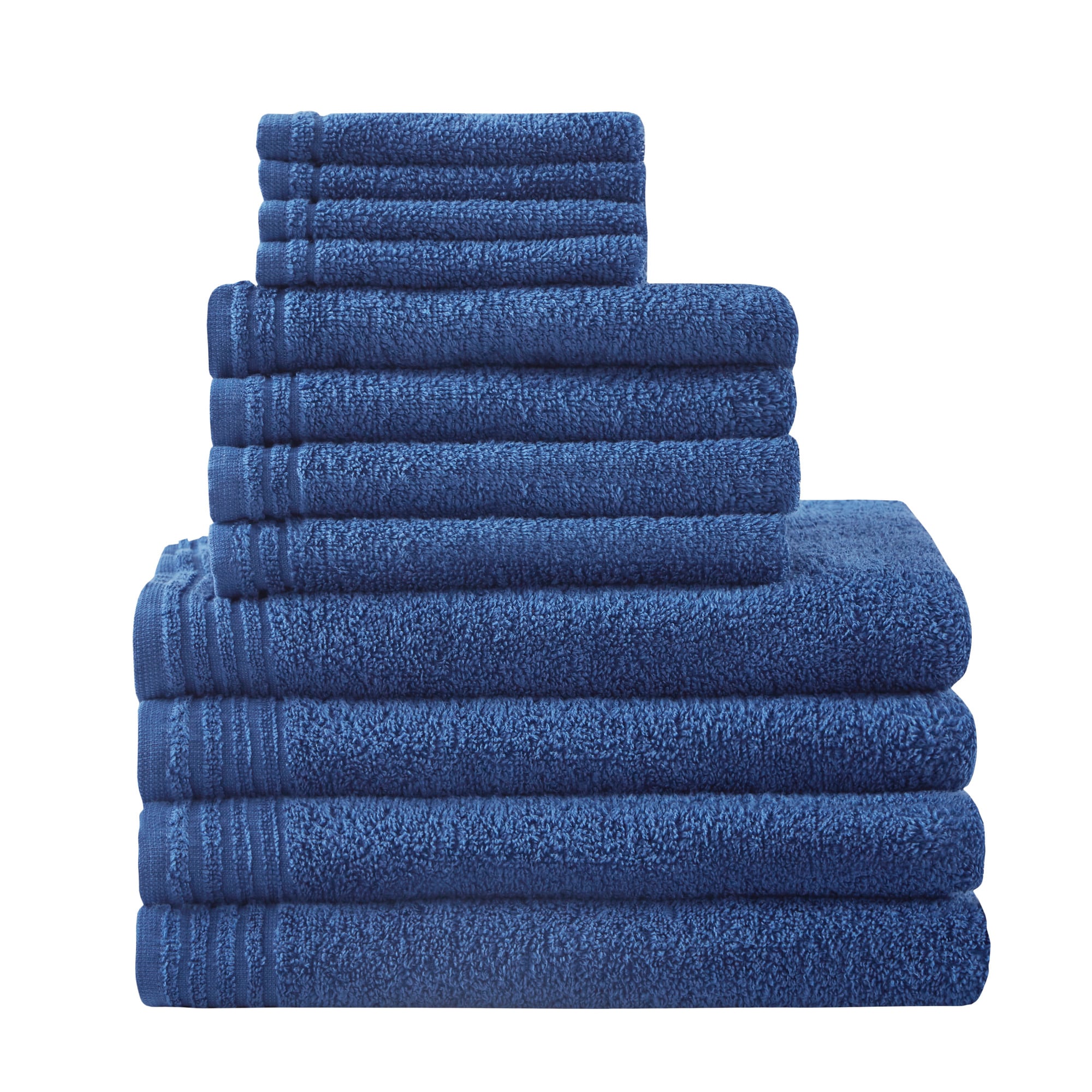 510 Design 5DS73-0202 12-Piece Indigo Cotton Quick Dry Bath Towel Set