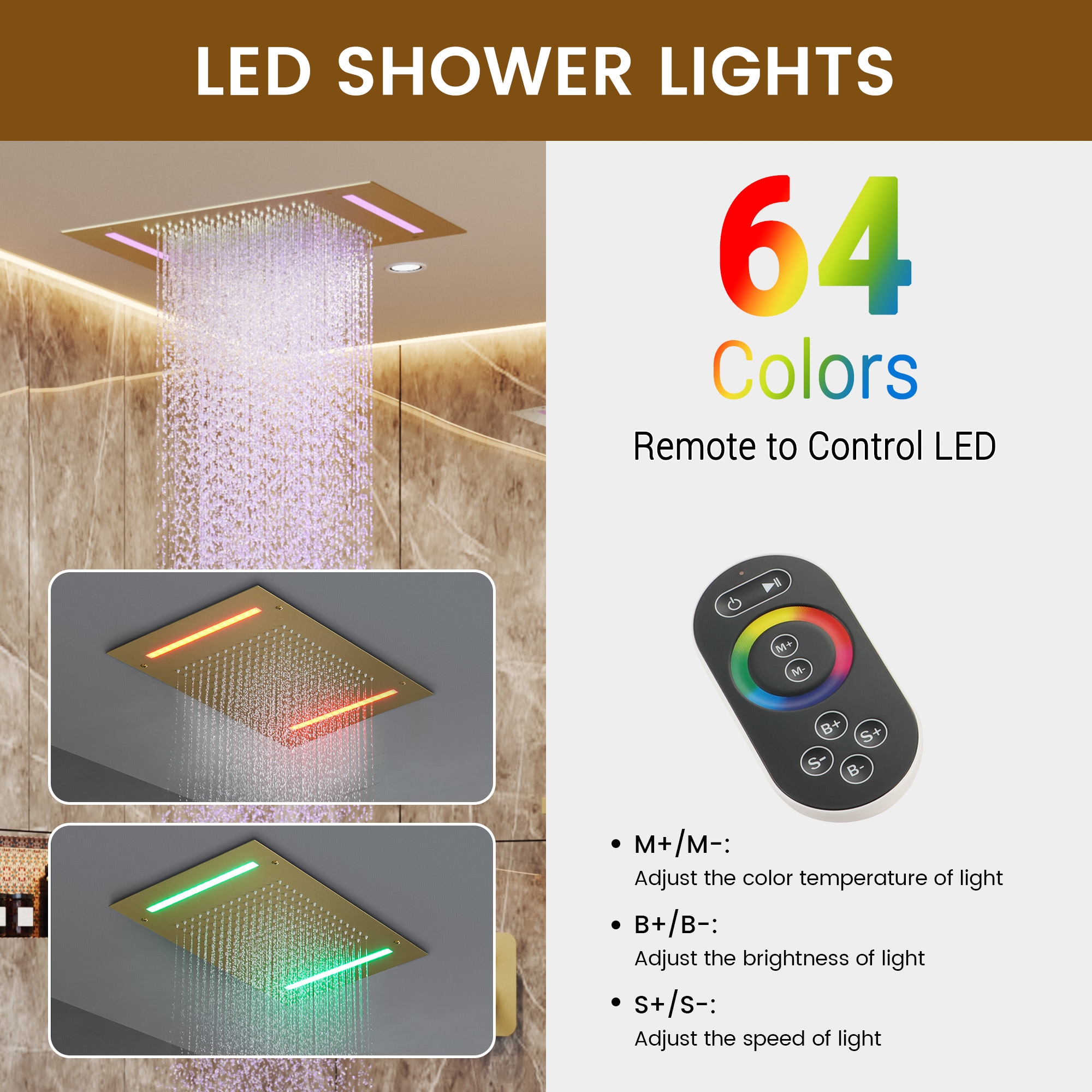 CASAINC CA-A4371-BG Showerhead-Bar-Panels - View #7
