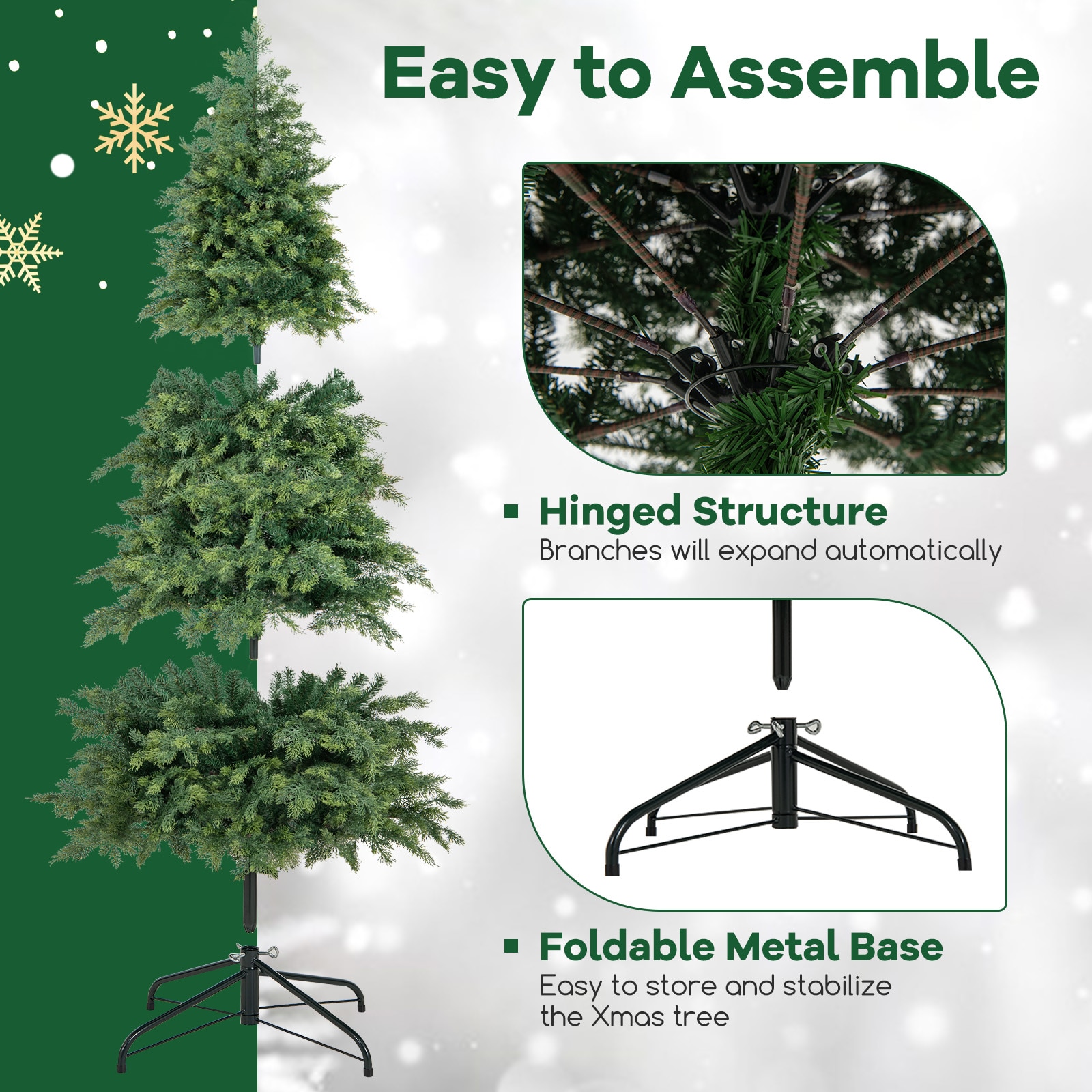 WELLFOR TX-HGY-10006US Artificial-Christmas-Trees - View #6