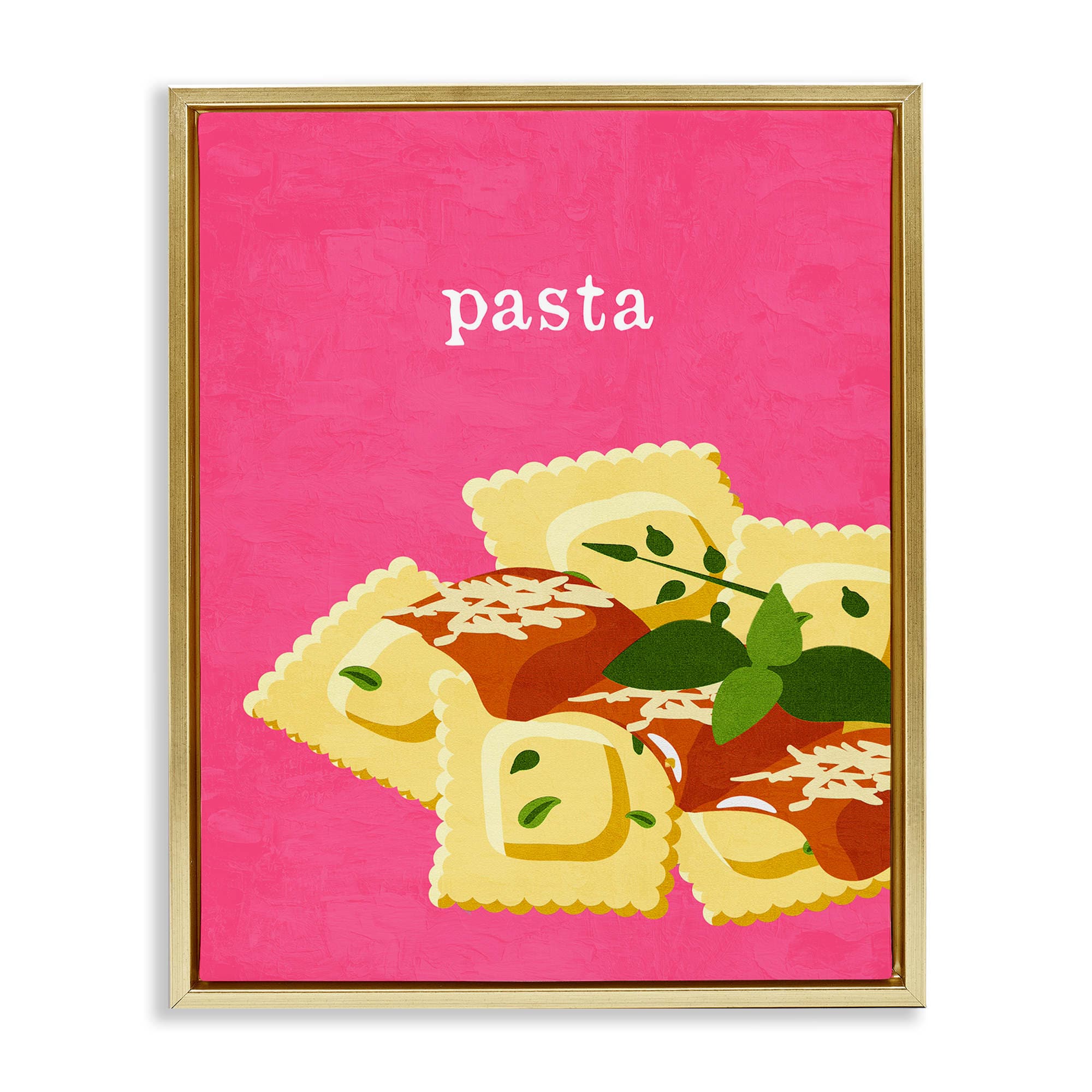 Stupell Industries BS-457-FFG-24X30 Ravioli Pasta Dish Floating Frame design by Kim Allen