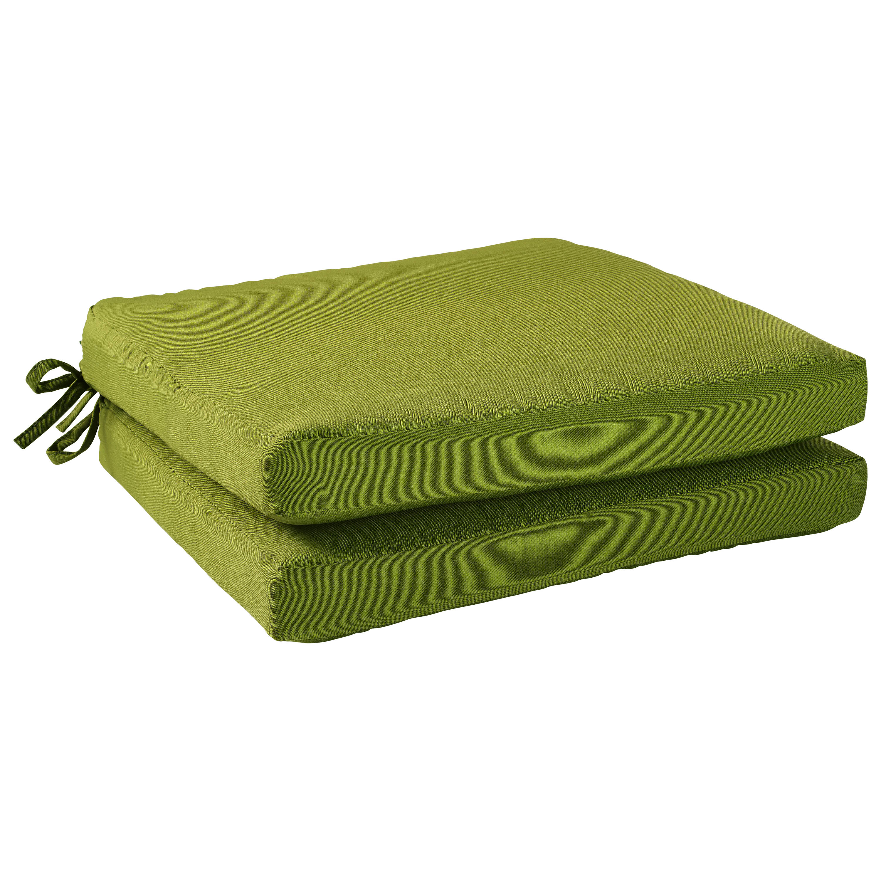 Haven Way 18-in x 18-in 2-Piece Green Patio Chair Cushion at Lowes.com