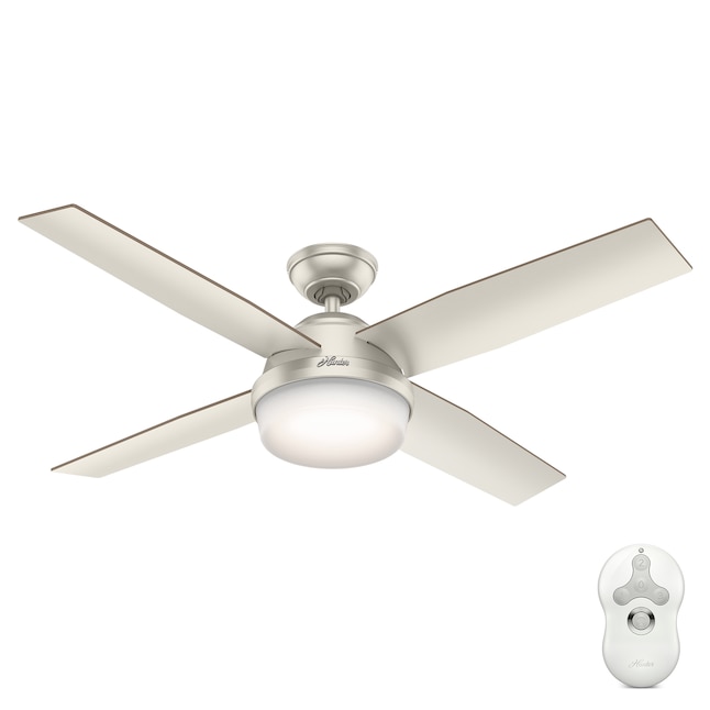 Hunter Dempsey 52 In Matte Nickel Led, Installing Hunter Ceiling Fan With Light And Remote