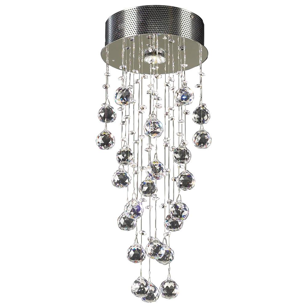 PLC Lighting 81720 PC 1-Light 9.5-in Polished Chrome Halogen Flush Mount Light