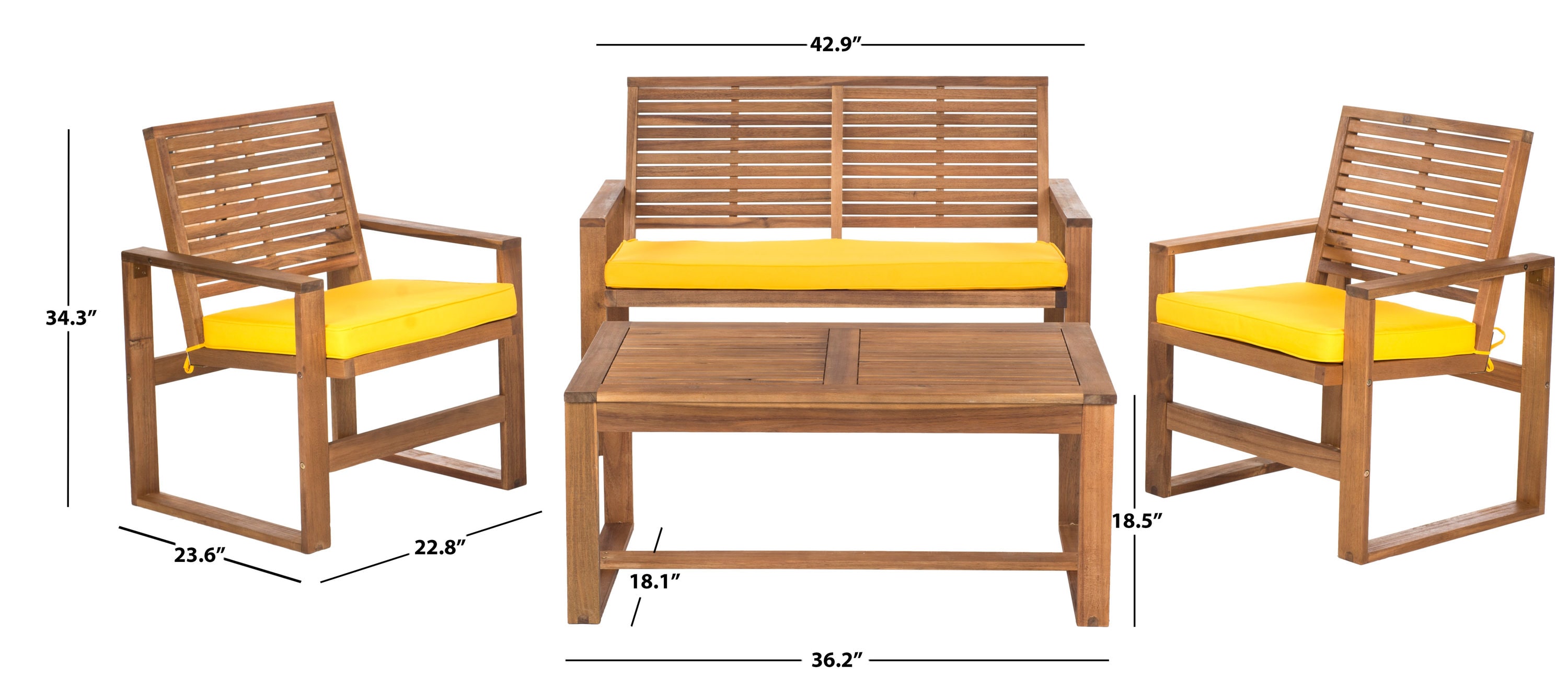 Safavieh FOX6007B Patio-Conversation-Sets - View #6
