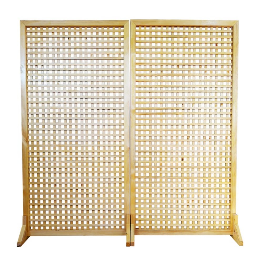 HIGHLANDERHOME WD36X72SQUAREWOOD 2 -Panel Original Wood Wood Traditional Style Room Divider
