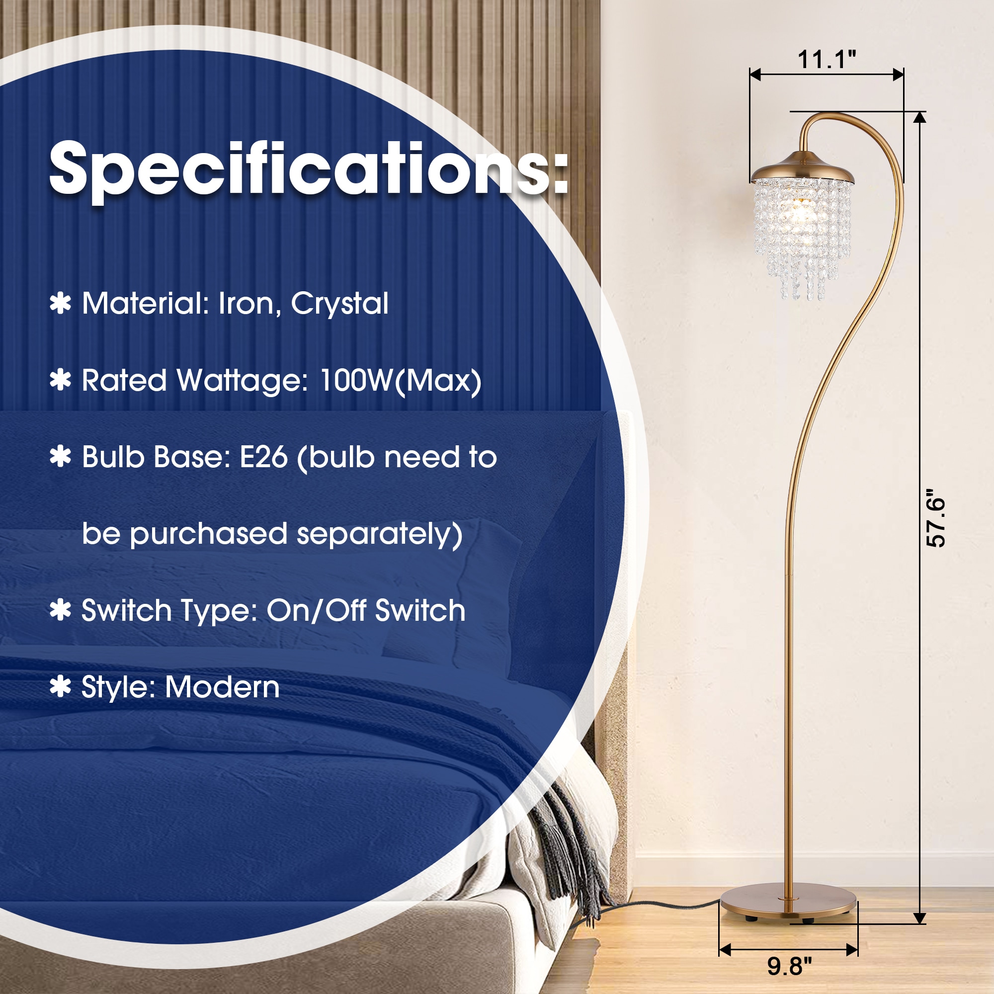 Parrot Uncle BBML3201-BKGD floorlamps - View #3
