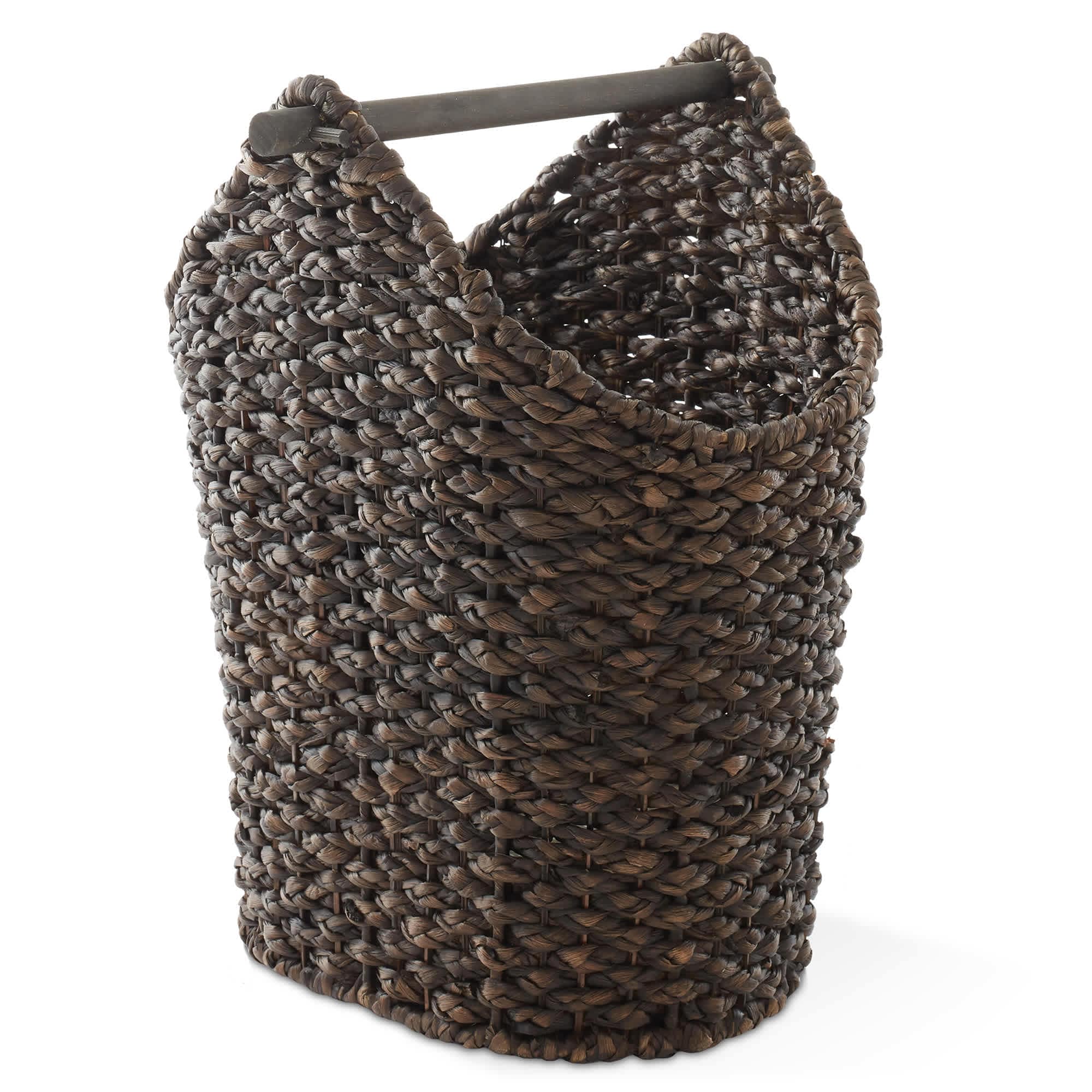 Casafield Toilet Paper Roll Holder Storage Basket - Espresso - Wicker Bathroom Tissue Bin