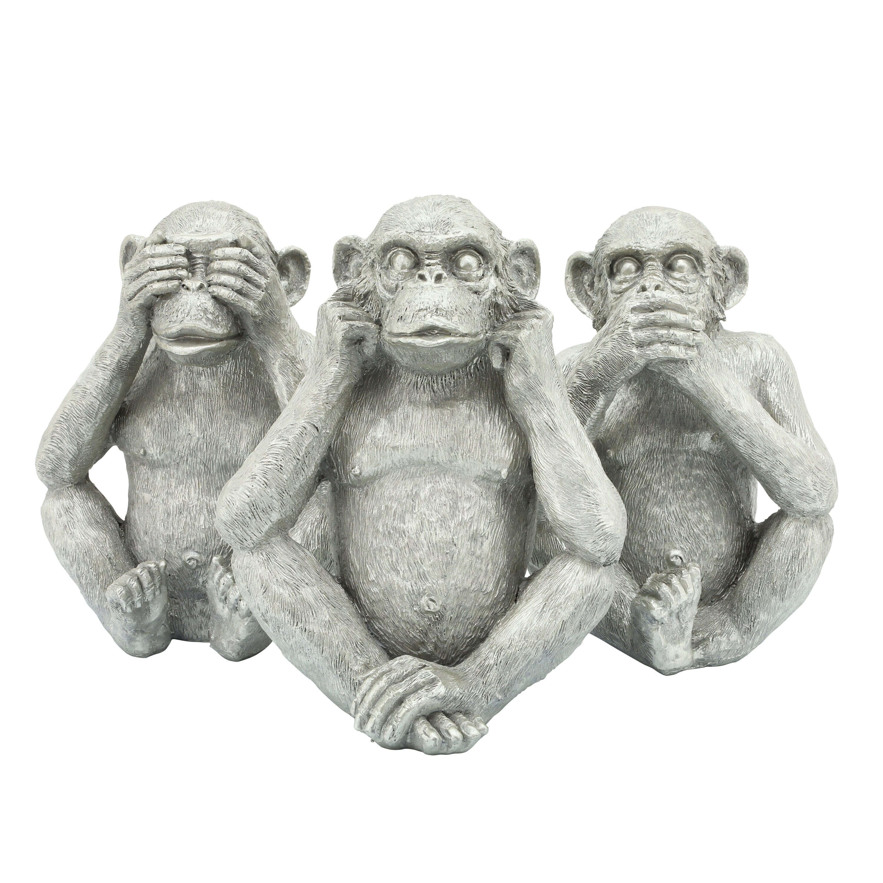 Sagebrook Home 14393 Silver Polyresin Modern Figurine