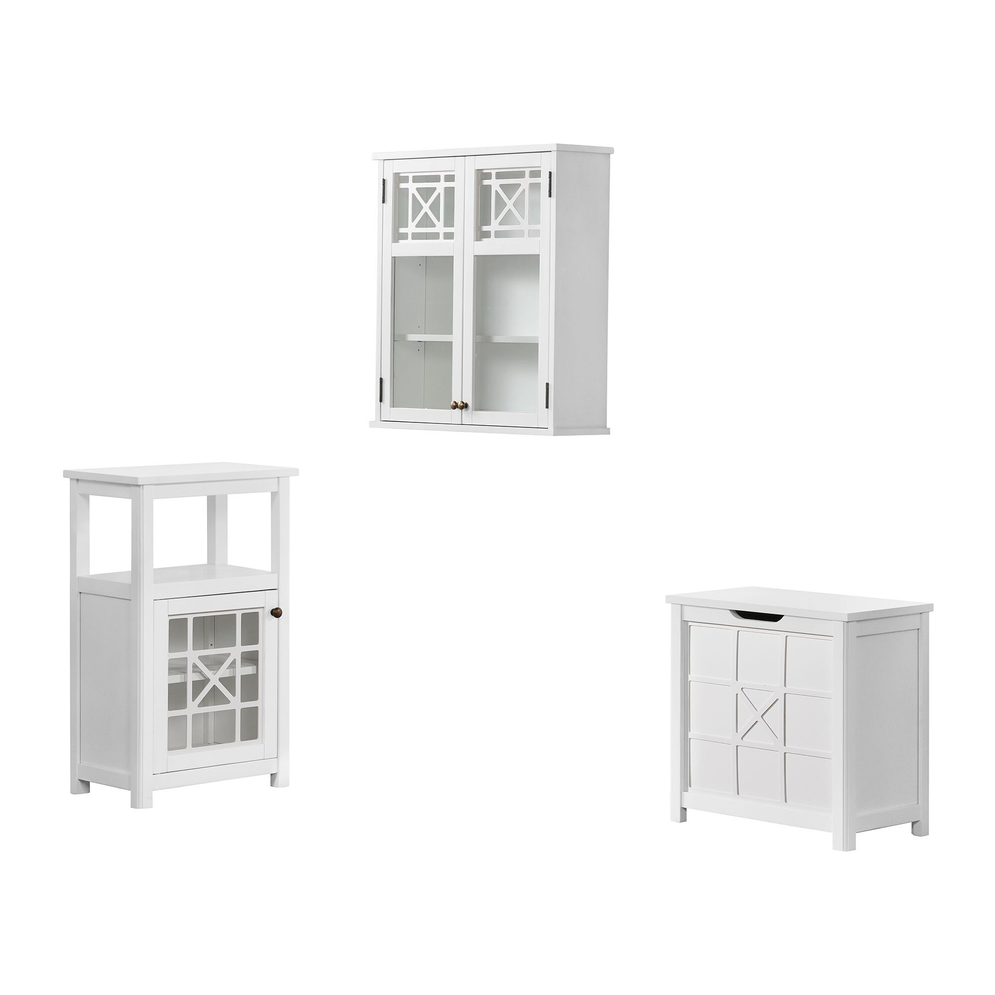 Alaterre Furniture 27-in x 29-in x 8-in White Wood Wall-mount Linen Cabinet