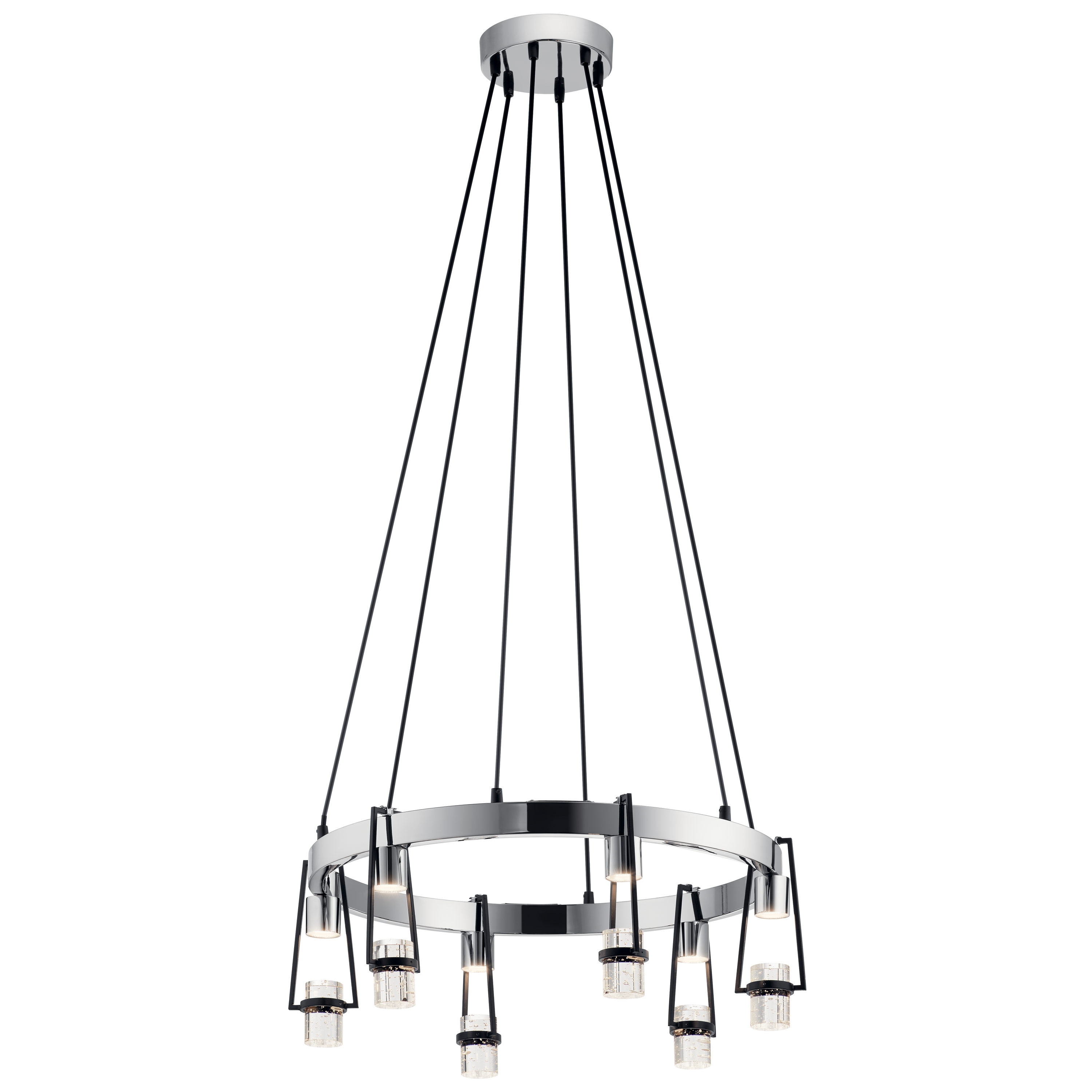 elan 84126 Ayse 6 -Light Chrome Modern/contemporary Integrated LED For Use in Bedrooms, Dining Rooms, Foyers, Kitchens, Living Rooms Chandelier