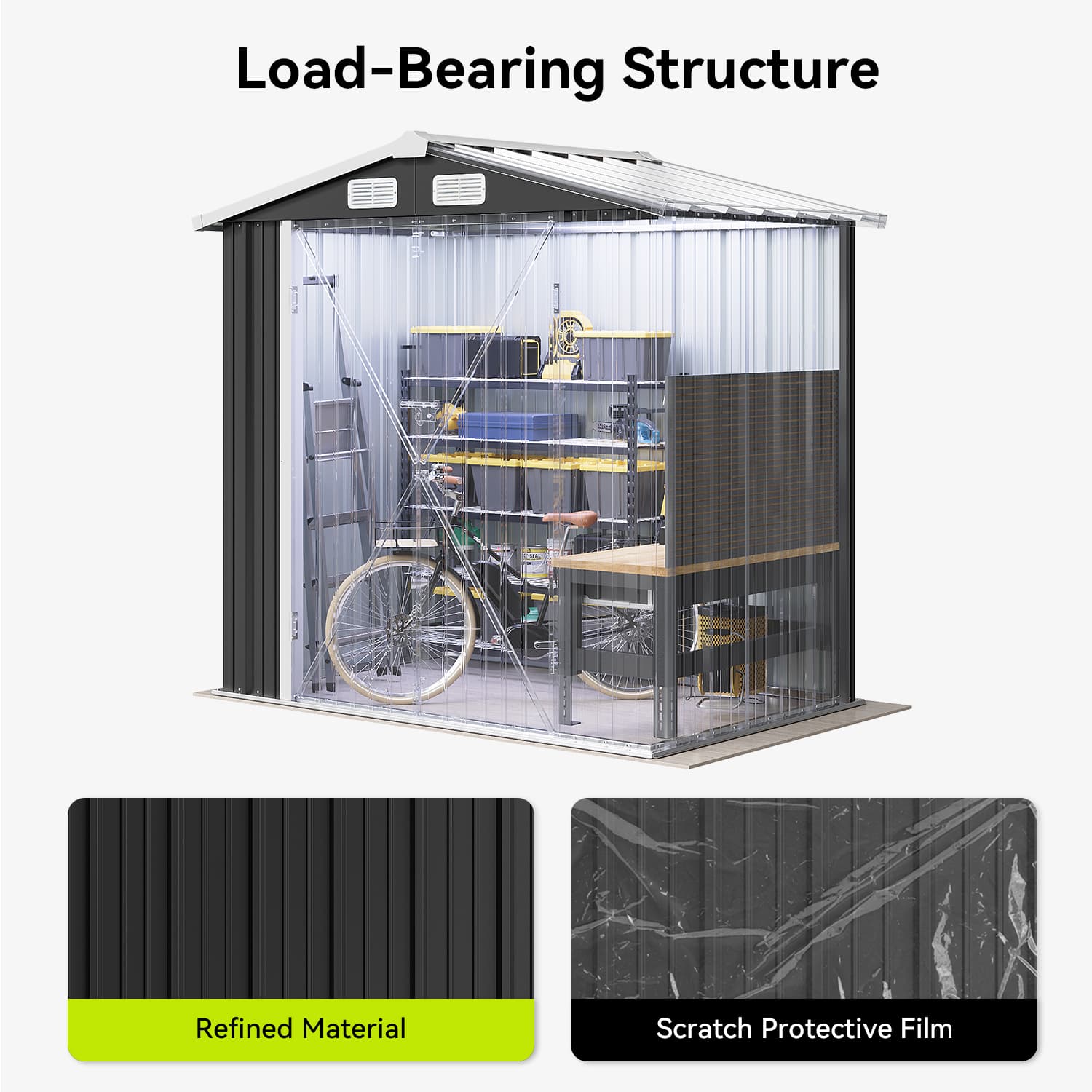 Sunmthink LS-ST-G37009-0604BK Metal-Storage-Buildings-Sheds - View #8