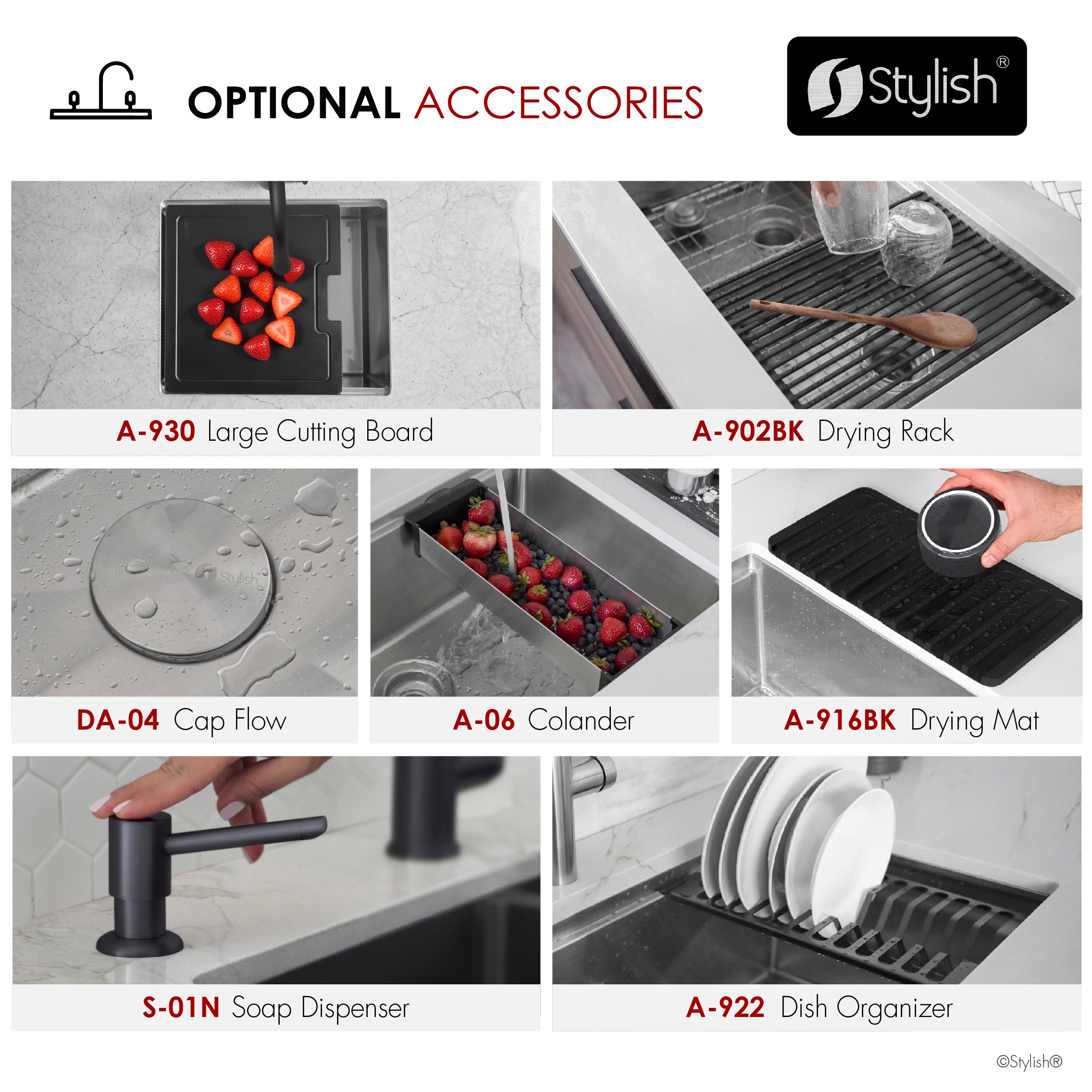 Stylish S-622WK Kitchen-Sinks - View #10