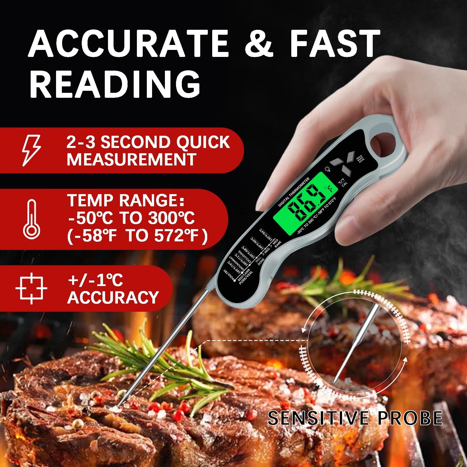 Justincity L05JT10074 Grill-Temperature-Gauges - View #2