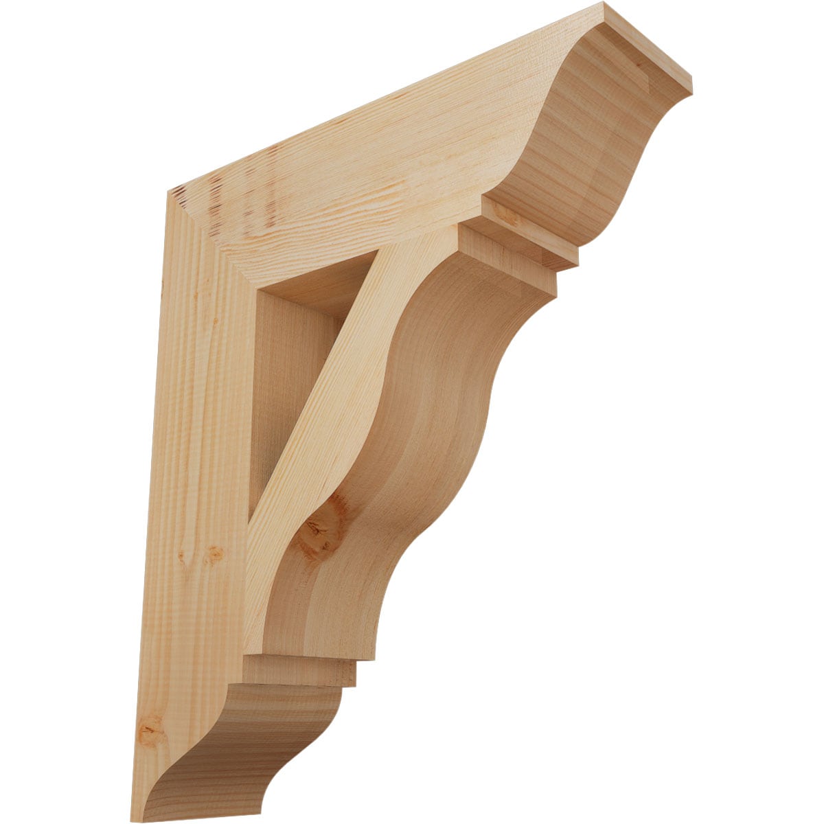 Ekena Millwork BKT06X22X26FST01SDF Funston traditional smooth 5-1/2-in x 22-in x 26-in Douglas fir Brown Wood Standard bracket